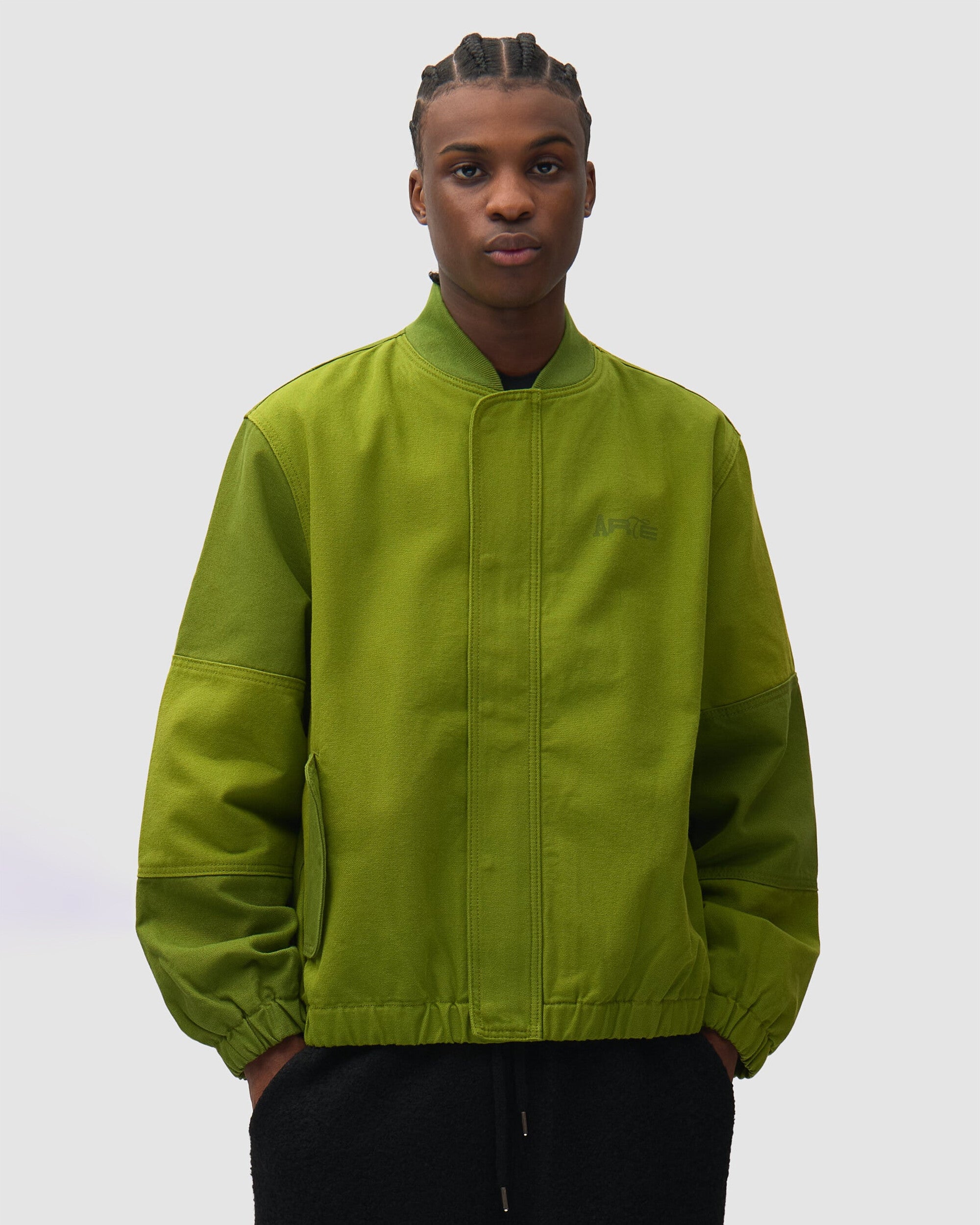 Jackets Coats Arte Antwerp Canvas Panel Logo Men's Bomber - AW26-197J-Green