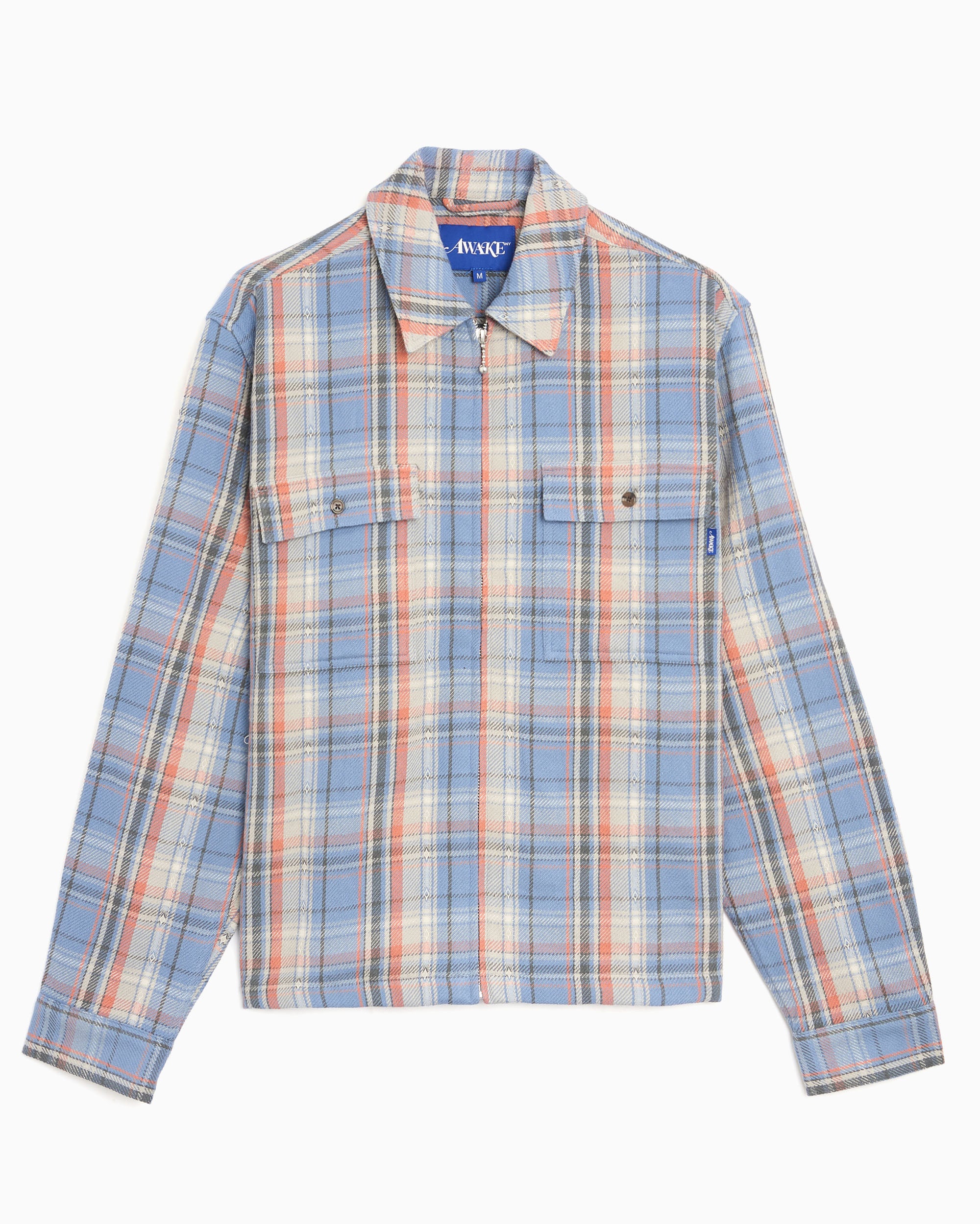 Jackets Coats Awake NY Rivington Plaid Men's Overshirt - AWK-SP26-TP001-BLU