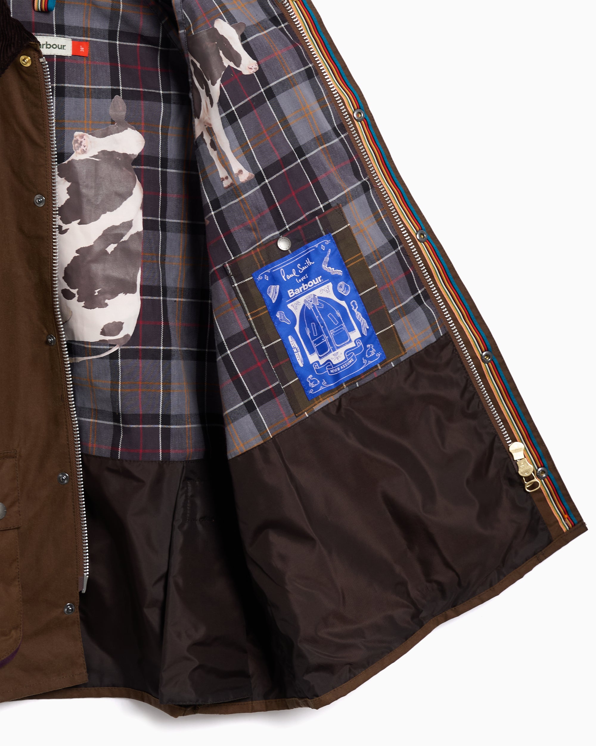 Rain Jacket Oversize Barbour x Paul Smith OS Bedale Wax para homem