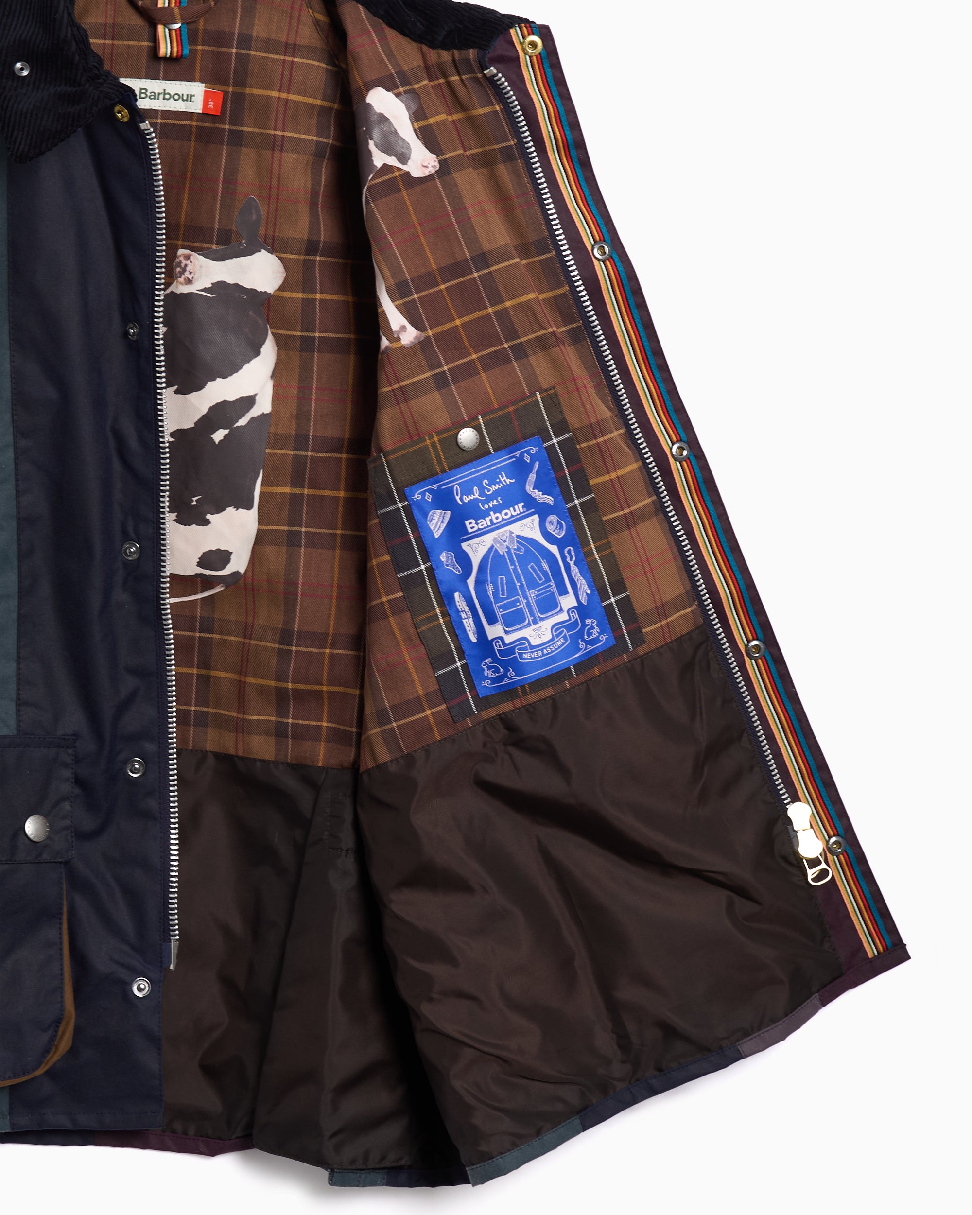 Jackets Coats Barbour x Paul Smith OS Bedale Wax Striped Oversize Men's Rain Jacket - MWX2518MI11