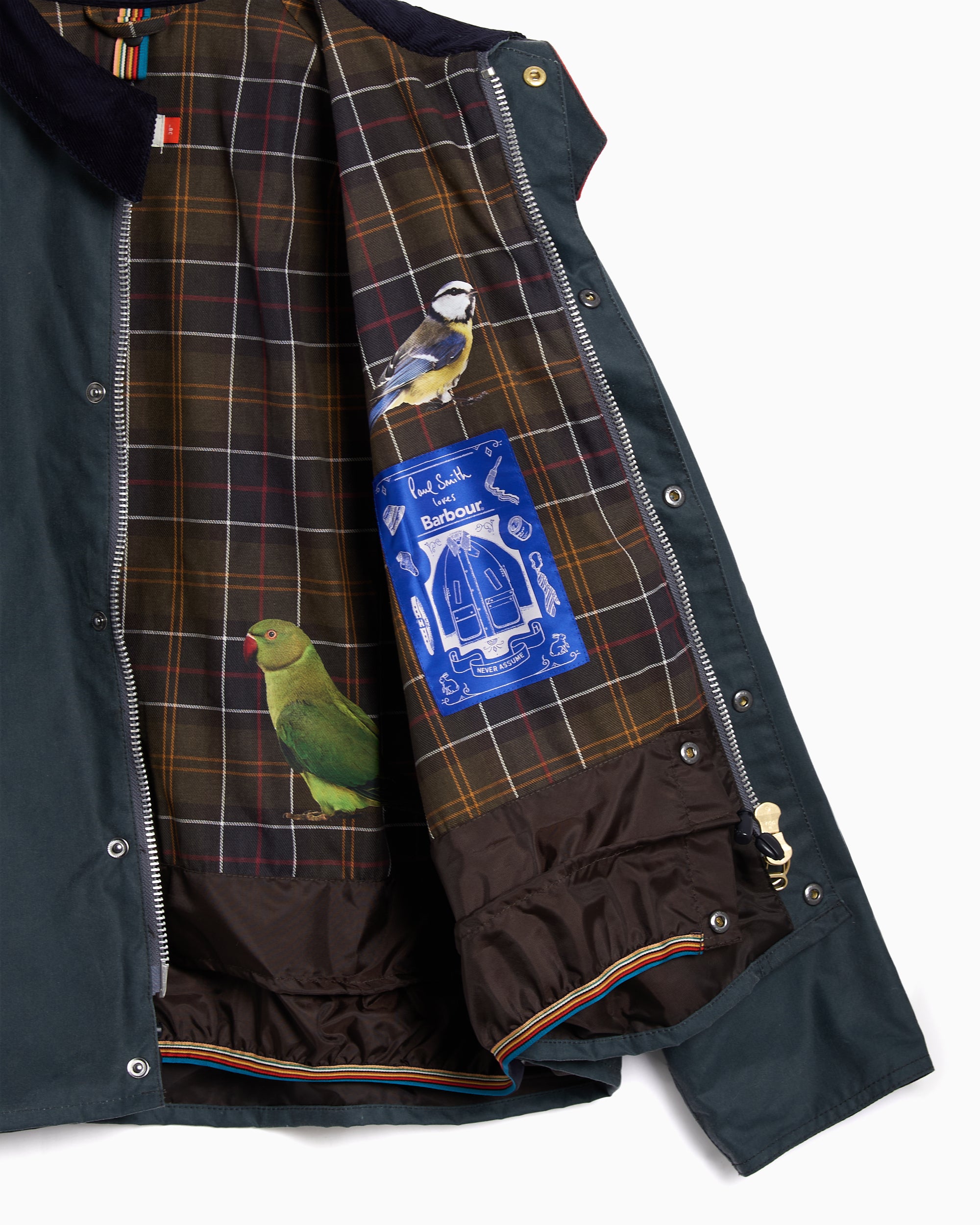 Rain Jacket Oversize Barbour x Paul Smith Transport Wax para homem