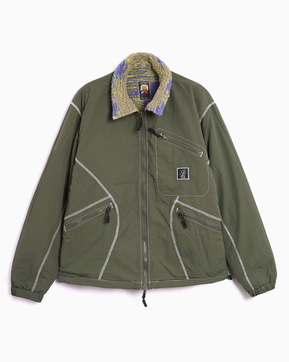 Jackets Coats Brain Dead Sherpa Camo Print Reversible Relaxed Men's Fleece Jacket - F26O09005239