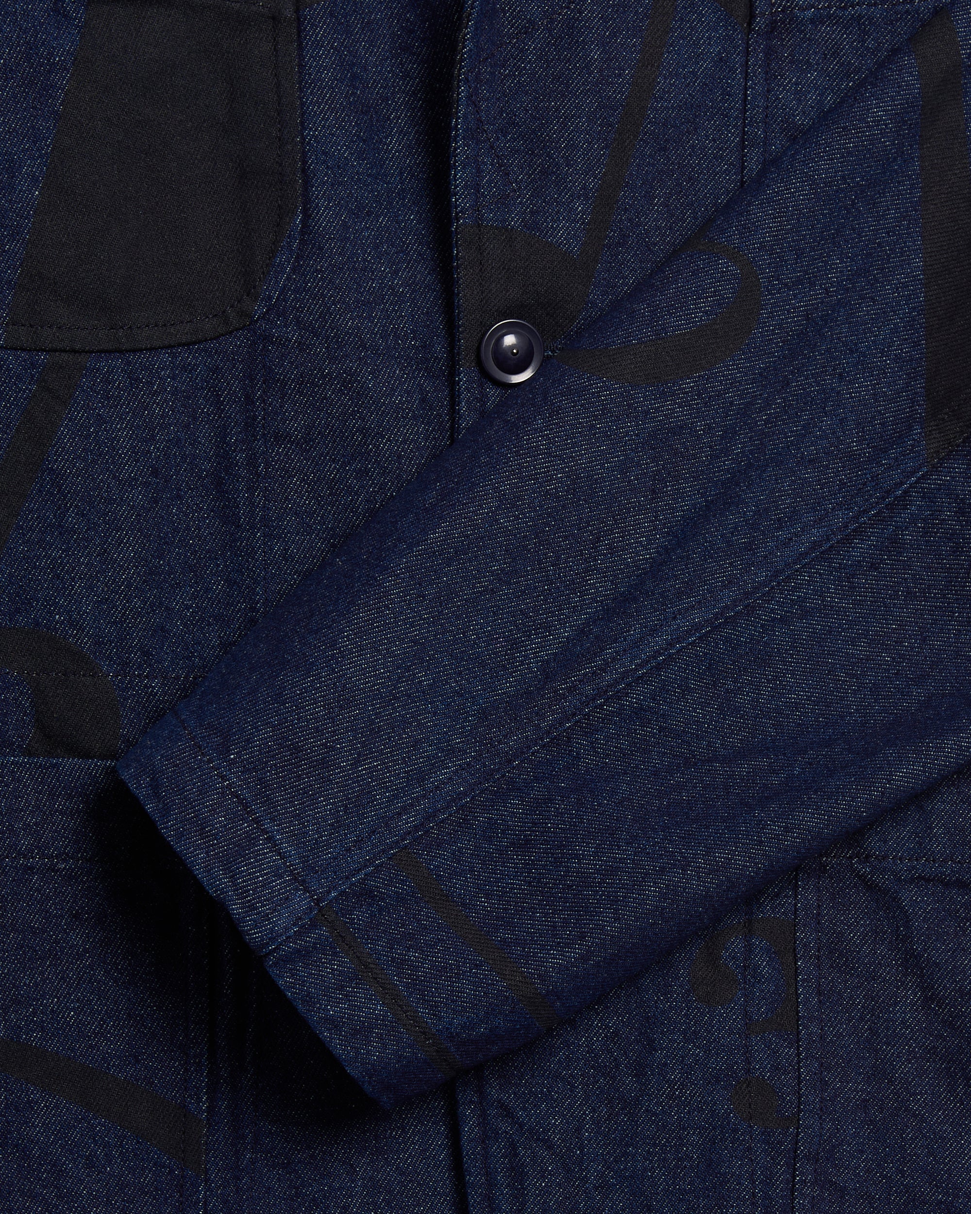 Jackets Coats Engineered Garments Bedford Music Note Graphic Men's Denim Jacket - 25F1D005-CT291