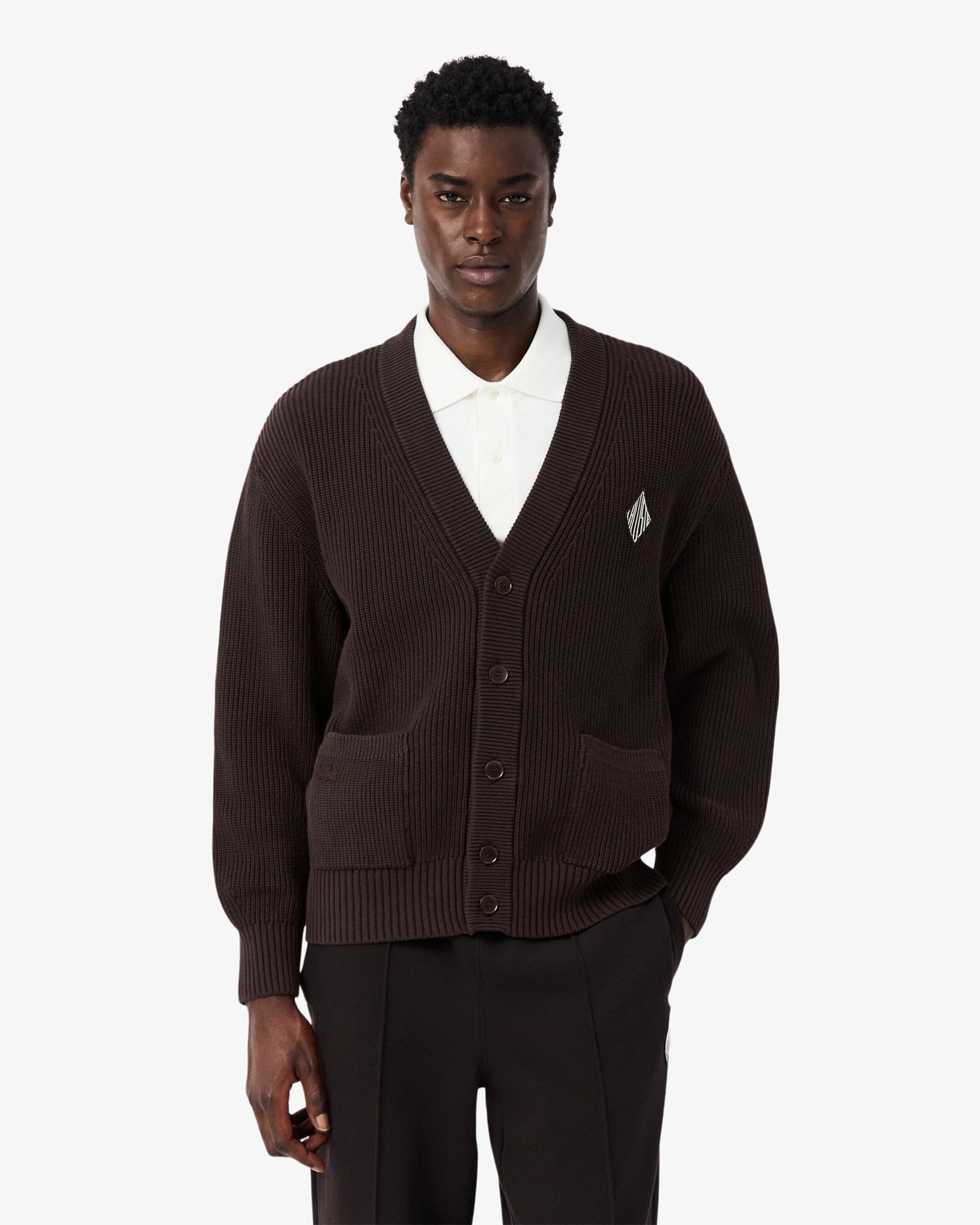 Jackets Coats Lacoste Retro Logo Relaxed Men's Cardigan - AH0611-00-3LA