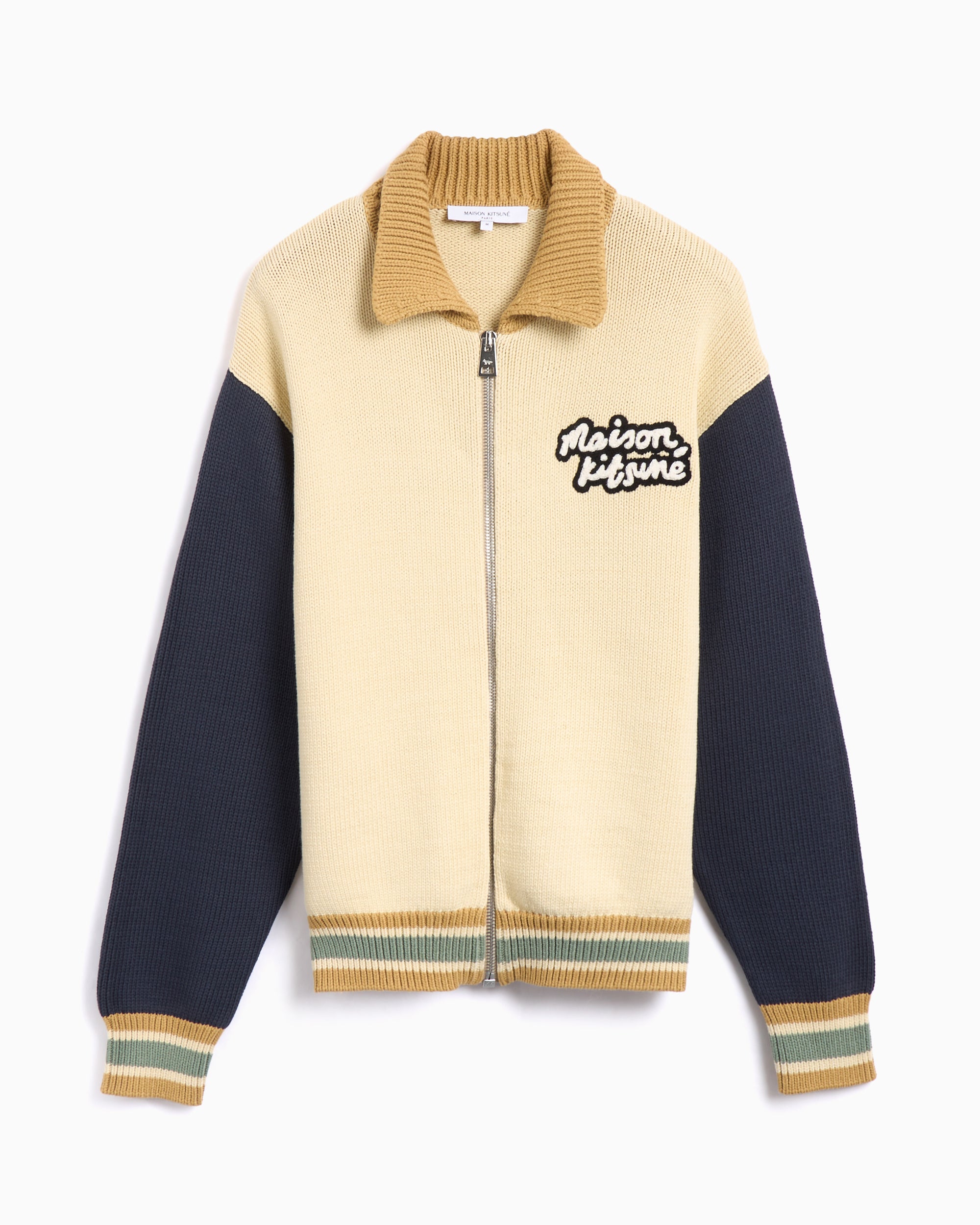Jackets Coats Maison Kitsuné Maison Kitsuné Knitted College Men's Cardigan Men's Cardigan - OM02131KT1139-0256