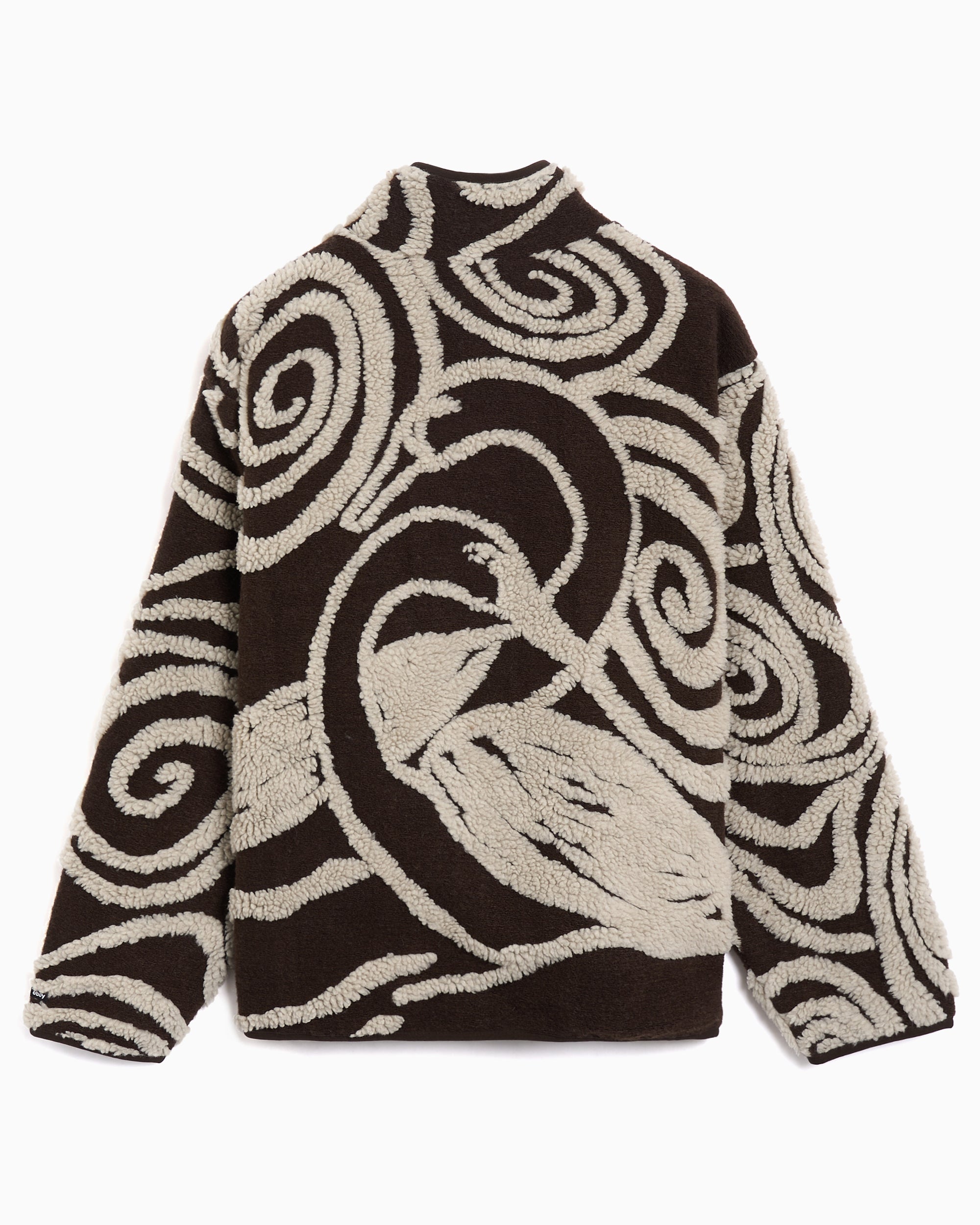 Jackets Coats OBEY Clothing Swirls Jacquard Relaxed Women's Fleece Jacket - 221800445-BWM