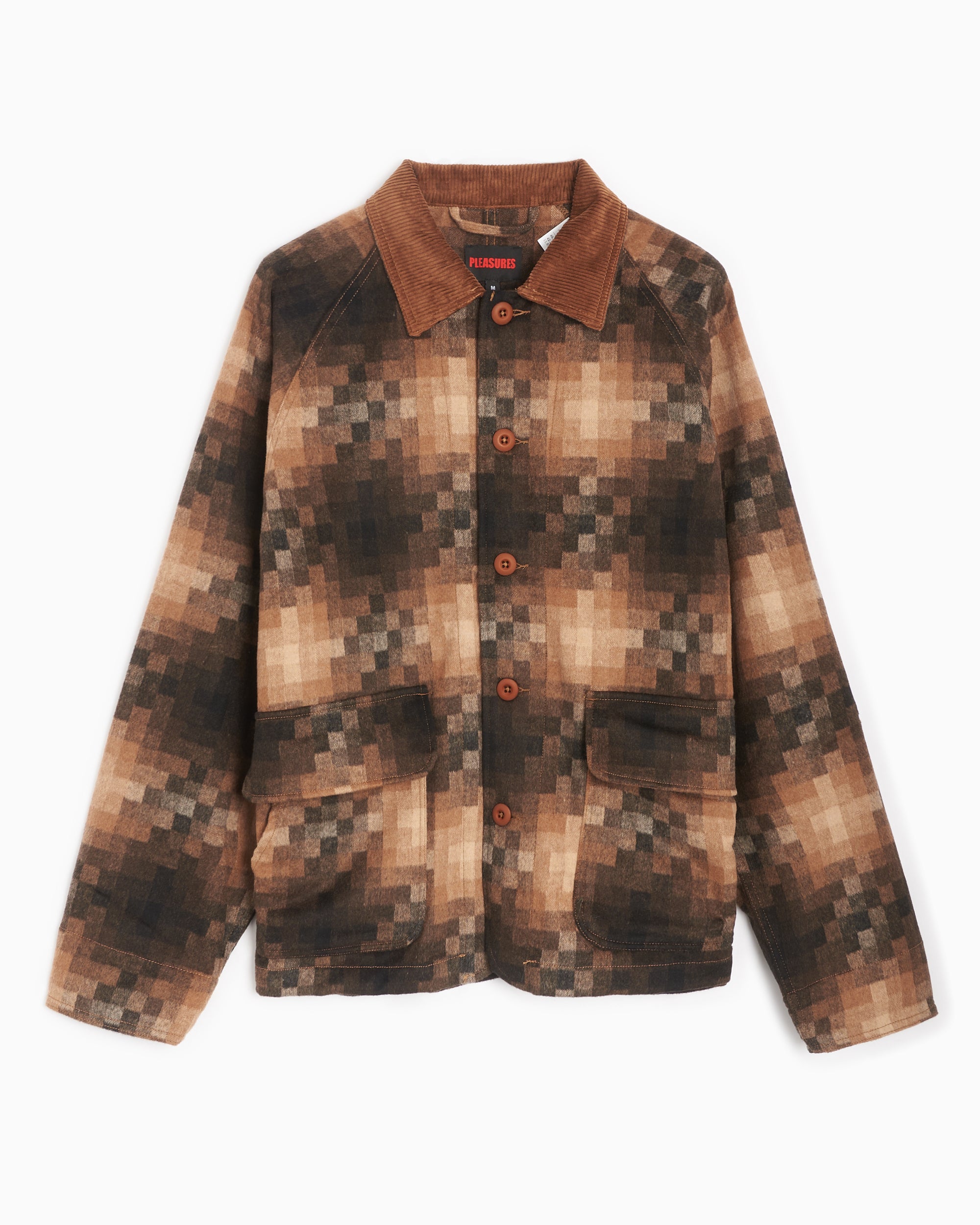 Jackets Coats Pleasures Marlin Checker Men's Work Jacket Men's Work Jacket - P23W006-BROWN