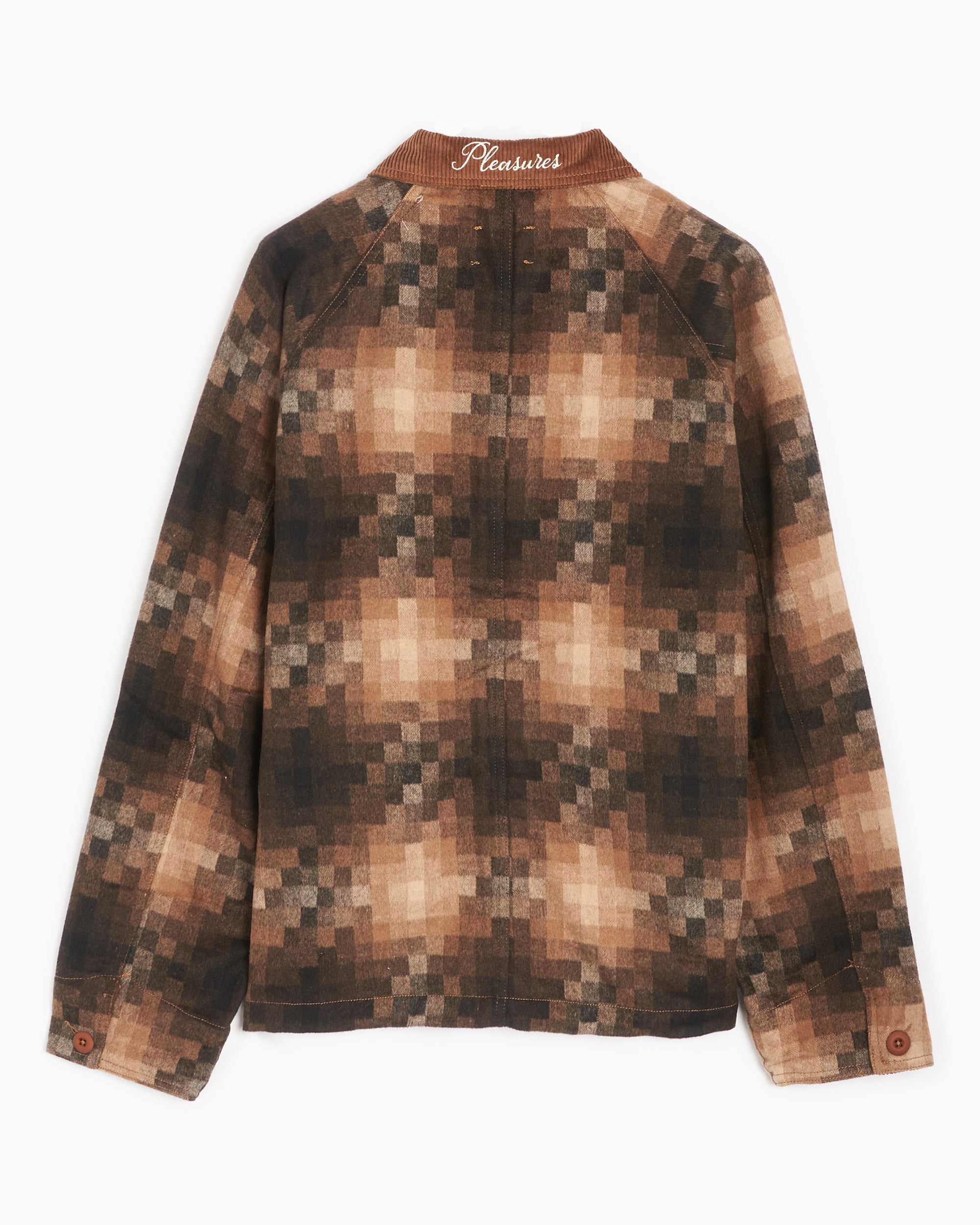 Jackets Coats Pleasures Marlin Checker Men's Work Jacket Men's Work Jacket - P23W006-BROWN
