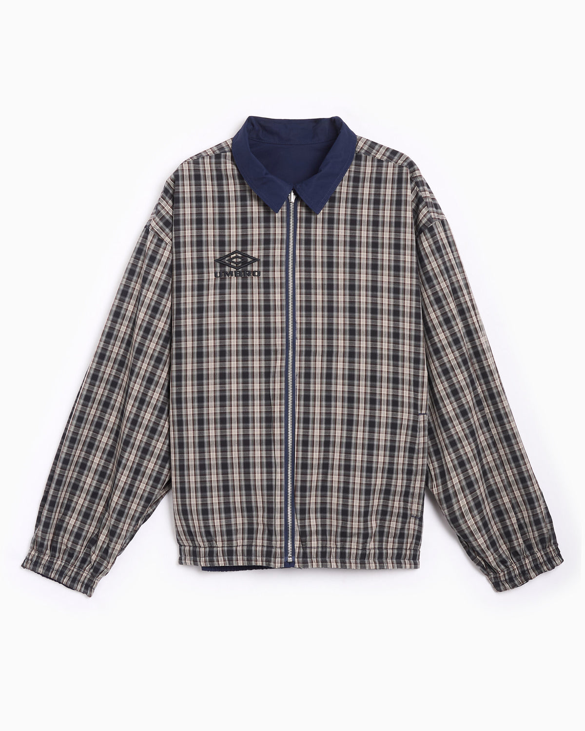 Jackets Coats Pleasures x Umbro Diamonds Plaid Reversible Men's Light Jacket - P26U003-NAVY