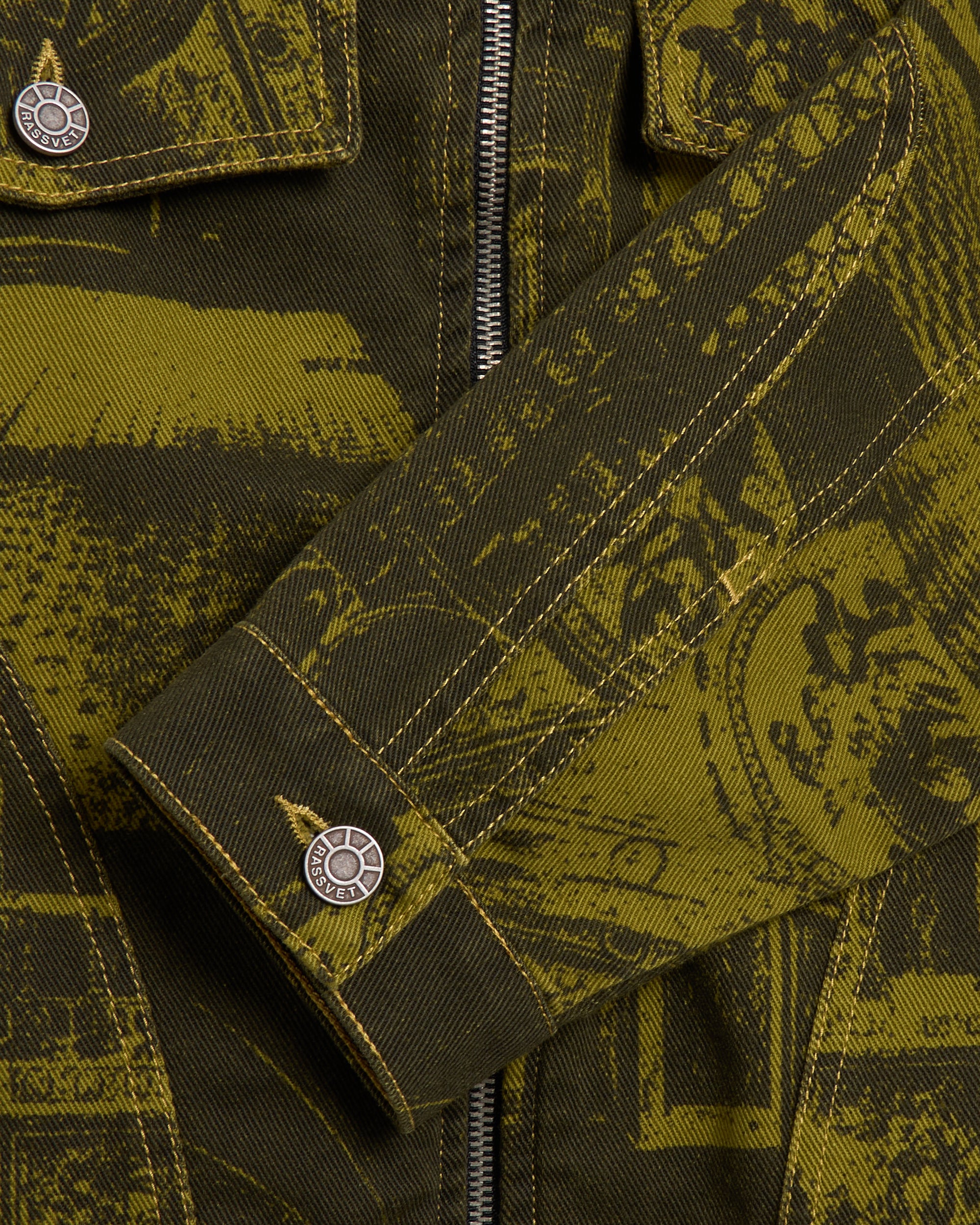 Jackets Coats Rassvet Printed Castle Men's Denim Jacket​ Men's Denim Jacket - PACC16J011-1