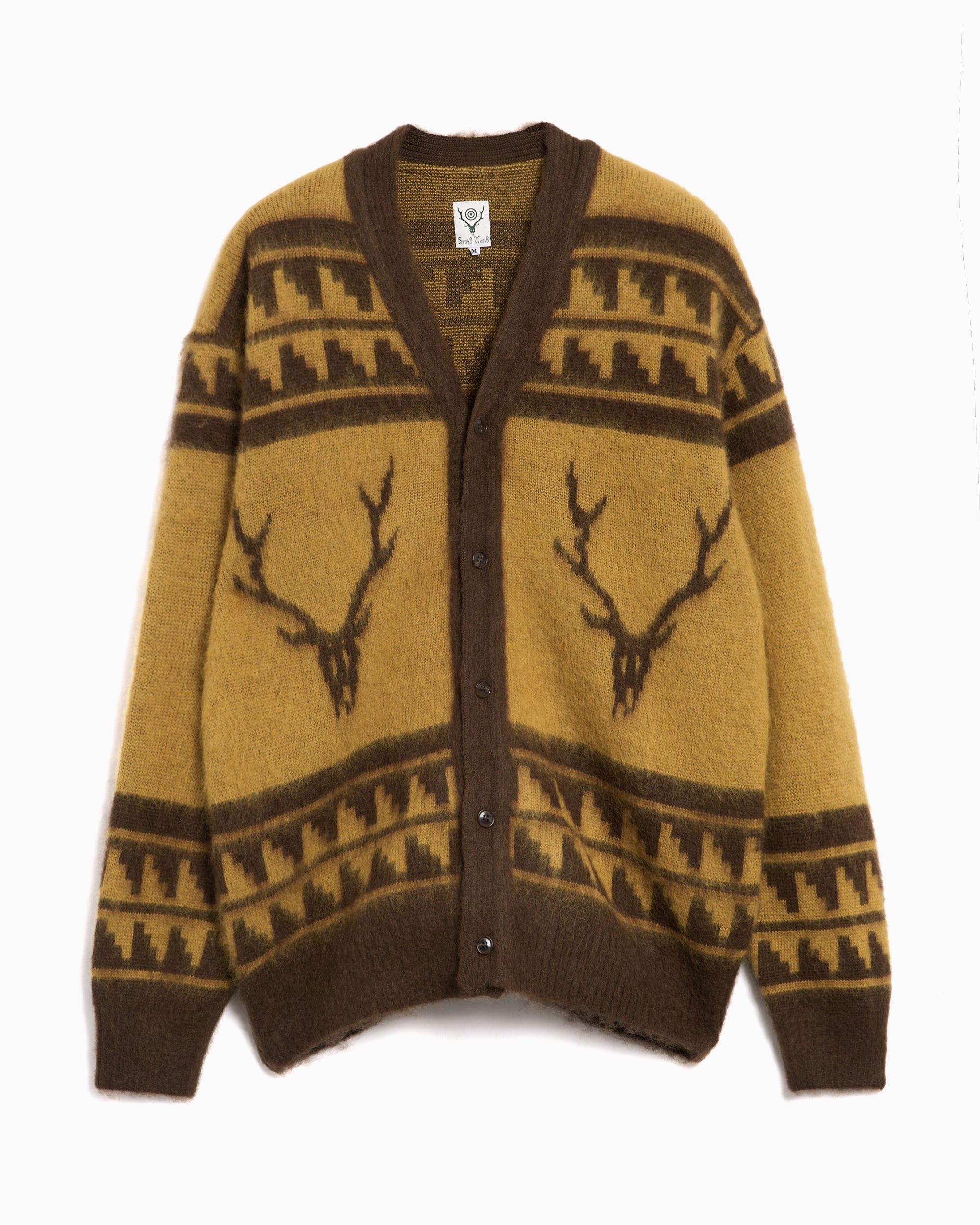 Jackets Coats South2 West8 Nordic Skull Relaxed Men's Cardigan - RW664-A-Yellow