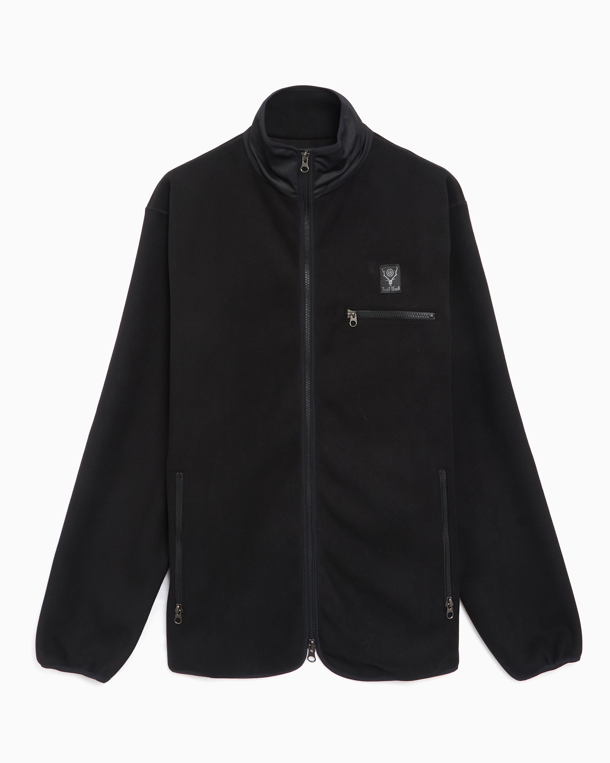 Jackets Coats South2 West8 Piping Men's Jacket Men's Fleece Jacket - PU489-B-Black