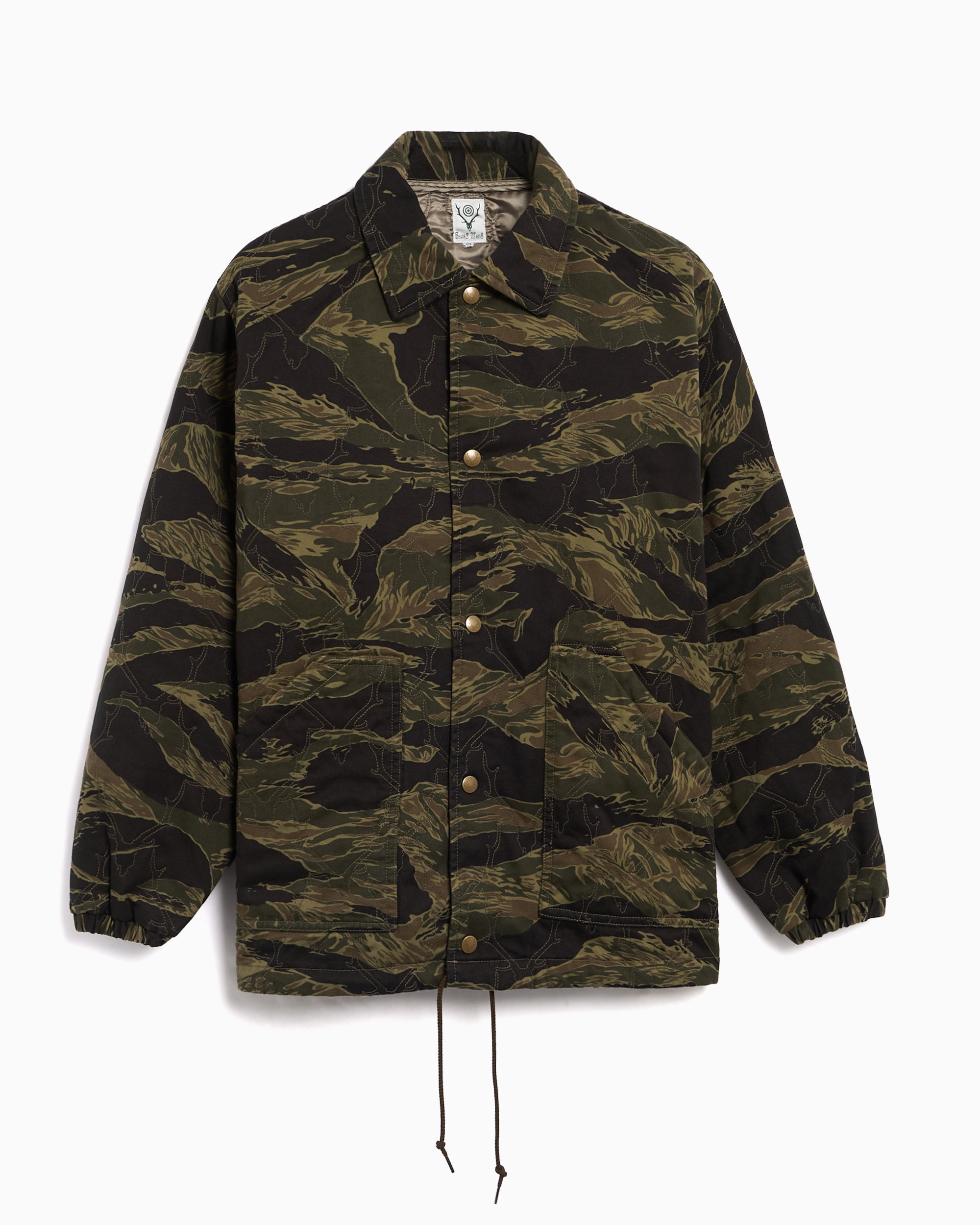 Jackets Coats South2 West8 Skull Quilting Camo Print Relaxed Men's Quilted Jacket - RW574-Camo