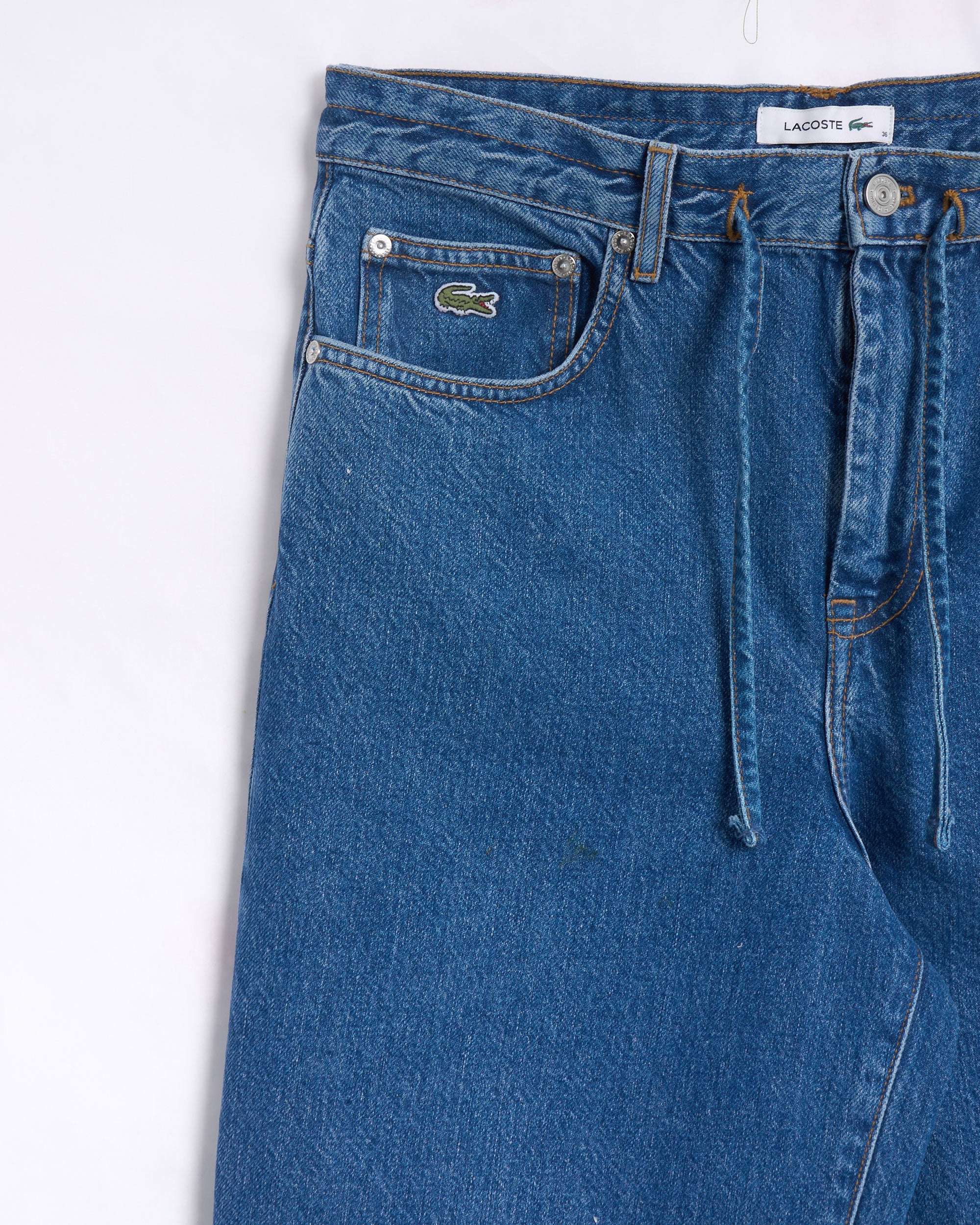 Jeans Lacoste Wide Fit Denim Pants Relaxed Women's Jeans - HF0206-00-36L