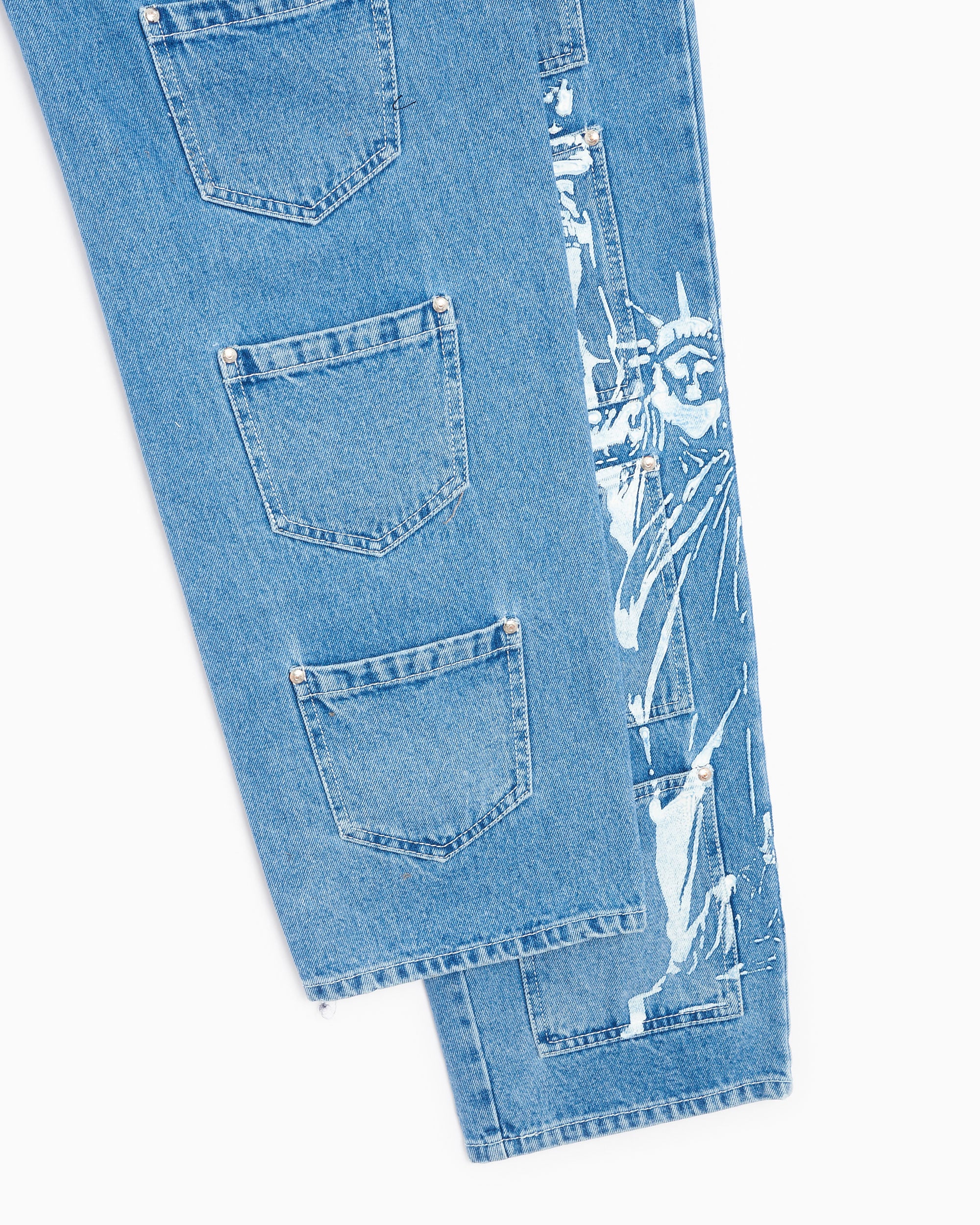 Jeans Lourdes New York Pockets Cargo Unisex Denim Pants Unisex Jeans - LO2SMT02AP-TE427.416
