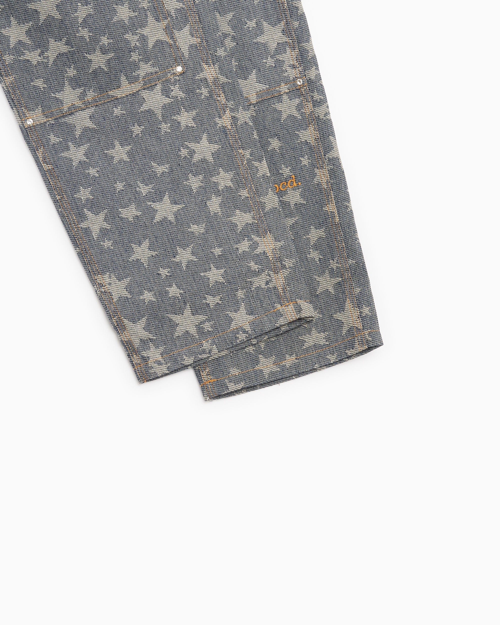 Pants Advisory Board Crystals Abc. Crystal Rivet Men's Double Knee Pants Men's Pants - ABCDFW23CRDKP-Dark Indigo