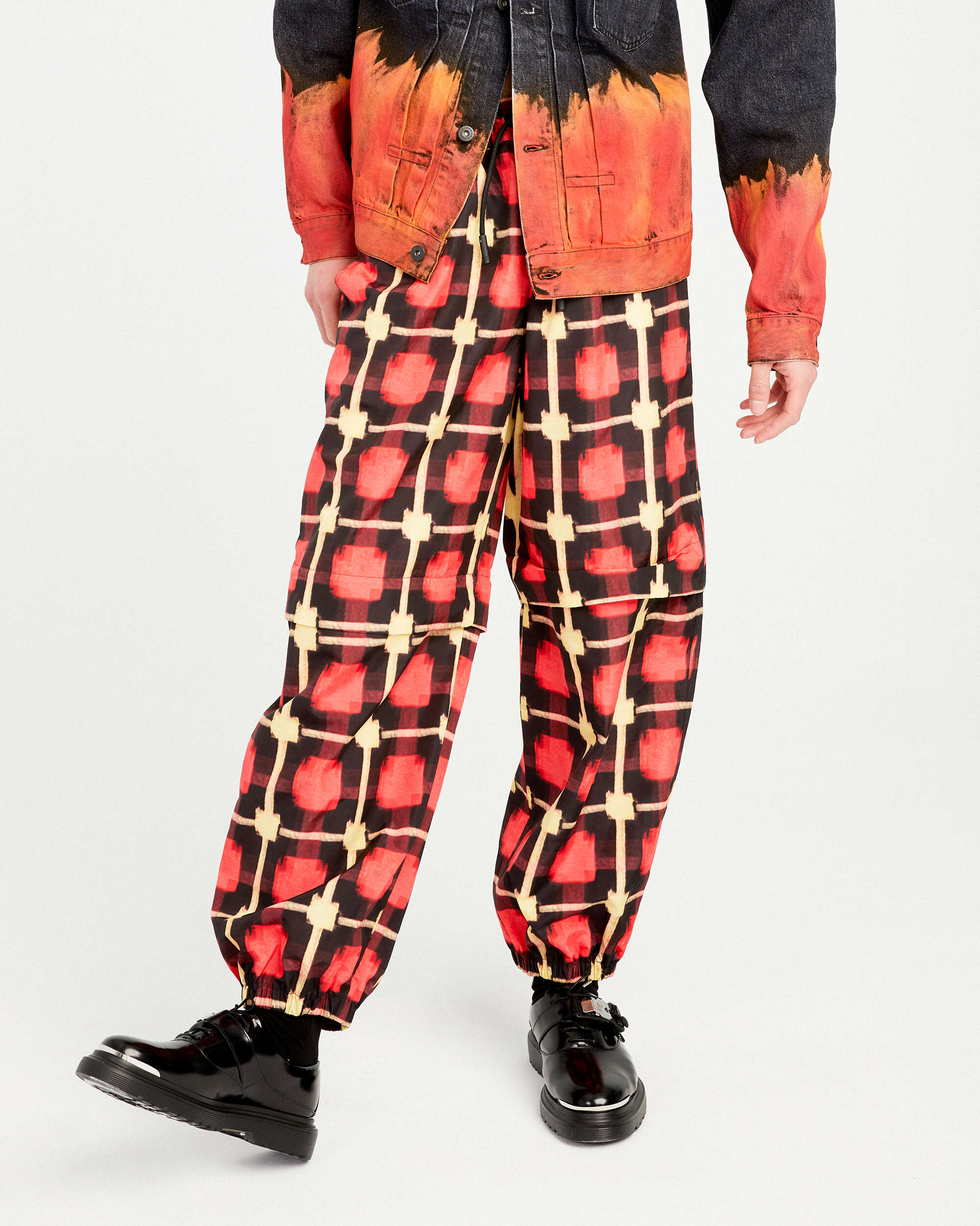 Pants Marcelo Burlon Logo Check Nylon Men's Jogger Pants Men's Pants - CMCA168S21FAB0012518