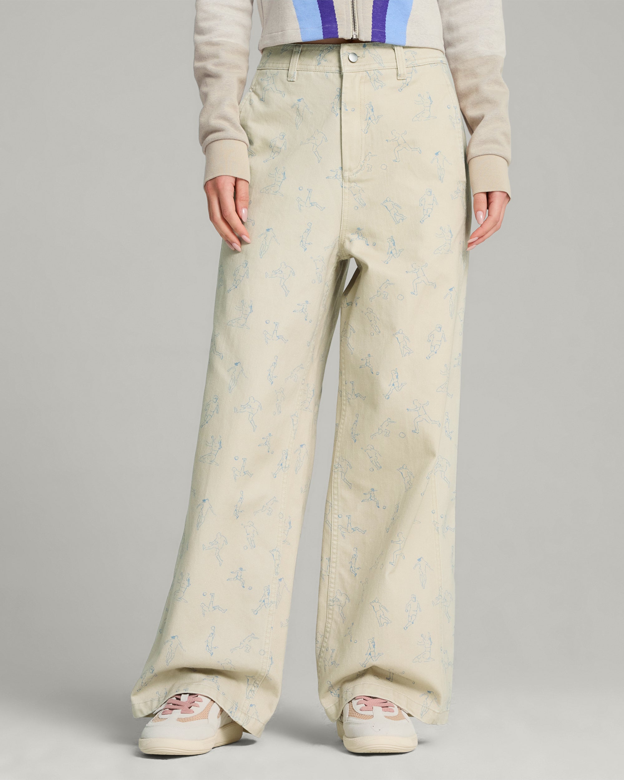 Pants X KidSuper Puma x KidSuper Women's Wide Leg Pants Relaxed Women's Wide Leg Pants - 626707-68