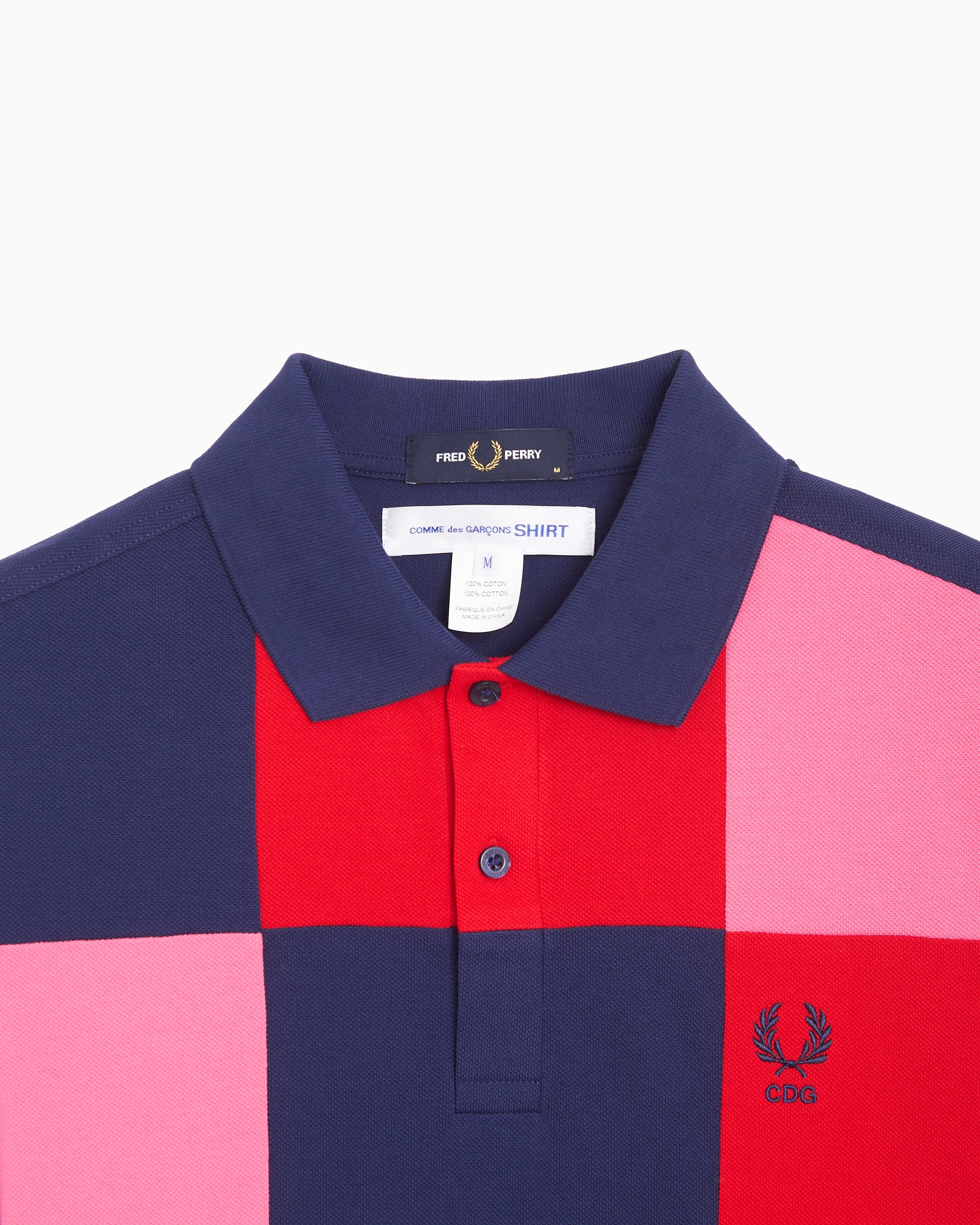 Polo aos quadrados Comme Des Garçons Shirt x Fred Perry para homem
