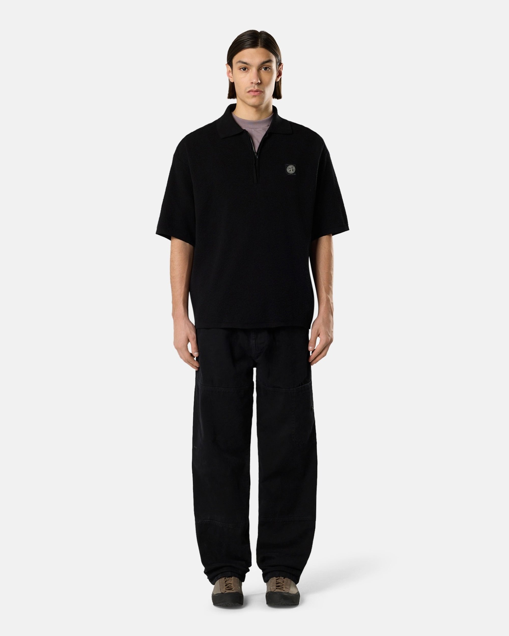Polo Oversize Zíper médio Stone Island Light Raw para homem
