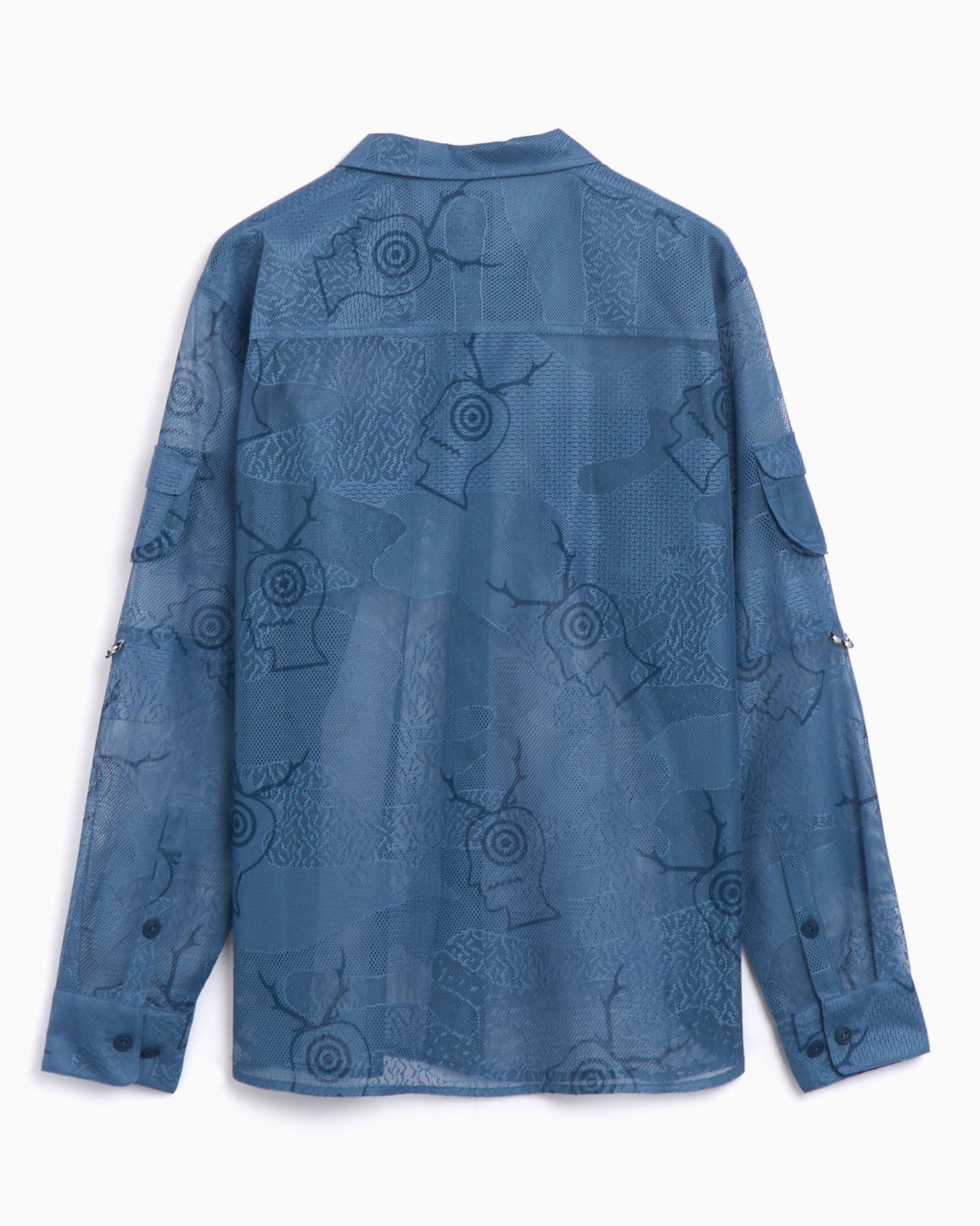 Shirts Brain Dead x South2 West8 Men's Engineered Mesh Fishing Shirt Relaxed Men's Shirt - BDP24T240040-SLATE