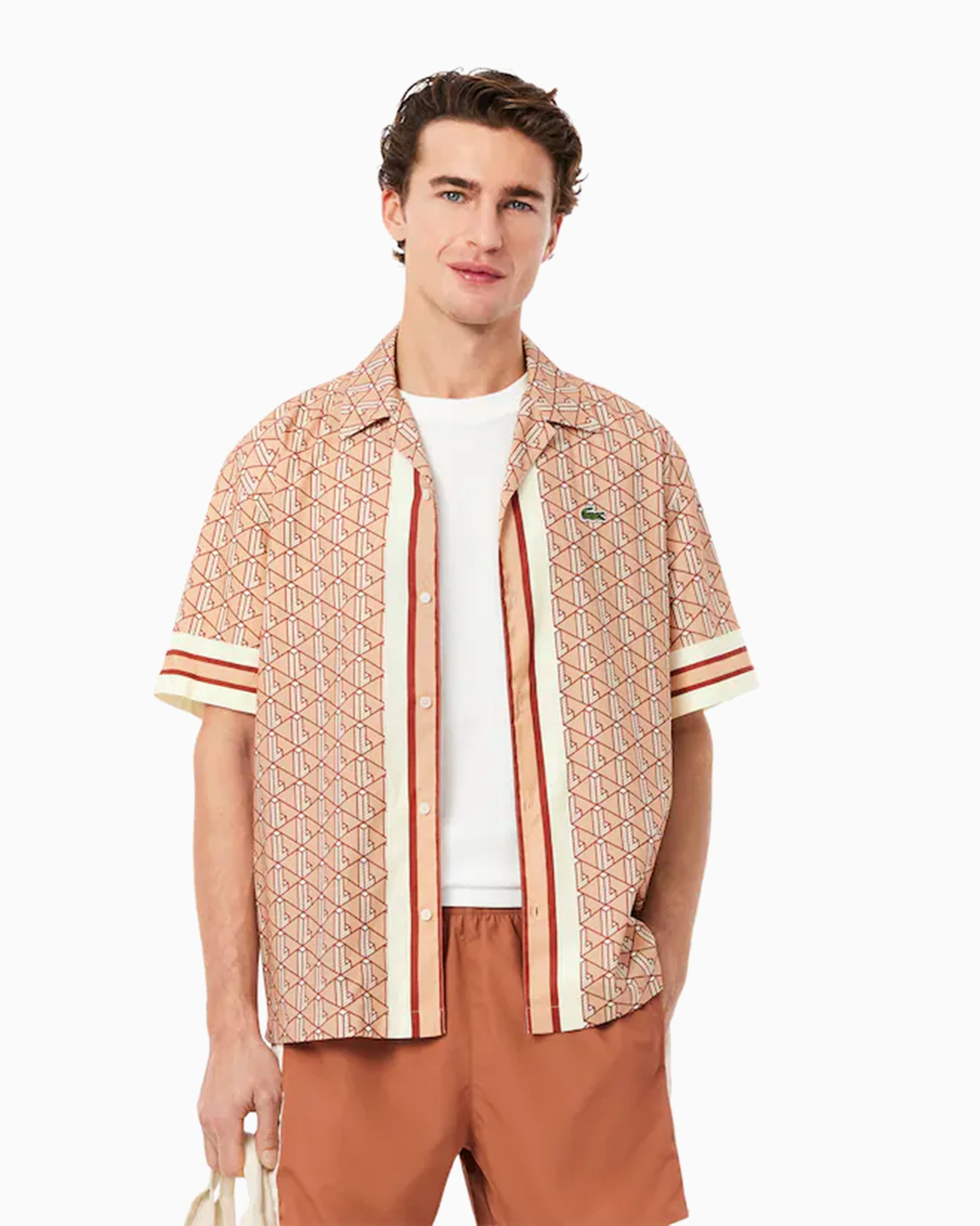 Shirts Lacoste Monogram Short-Sleeved Straight Men's Shirt - CH9094-00-F9I