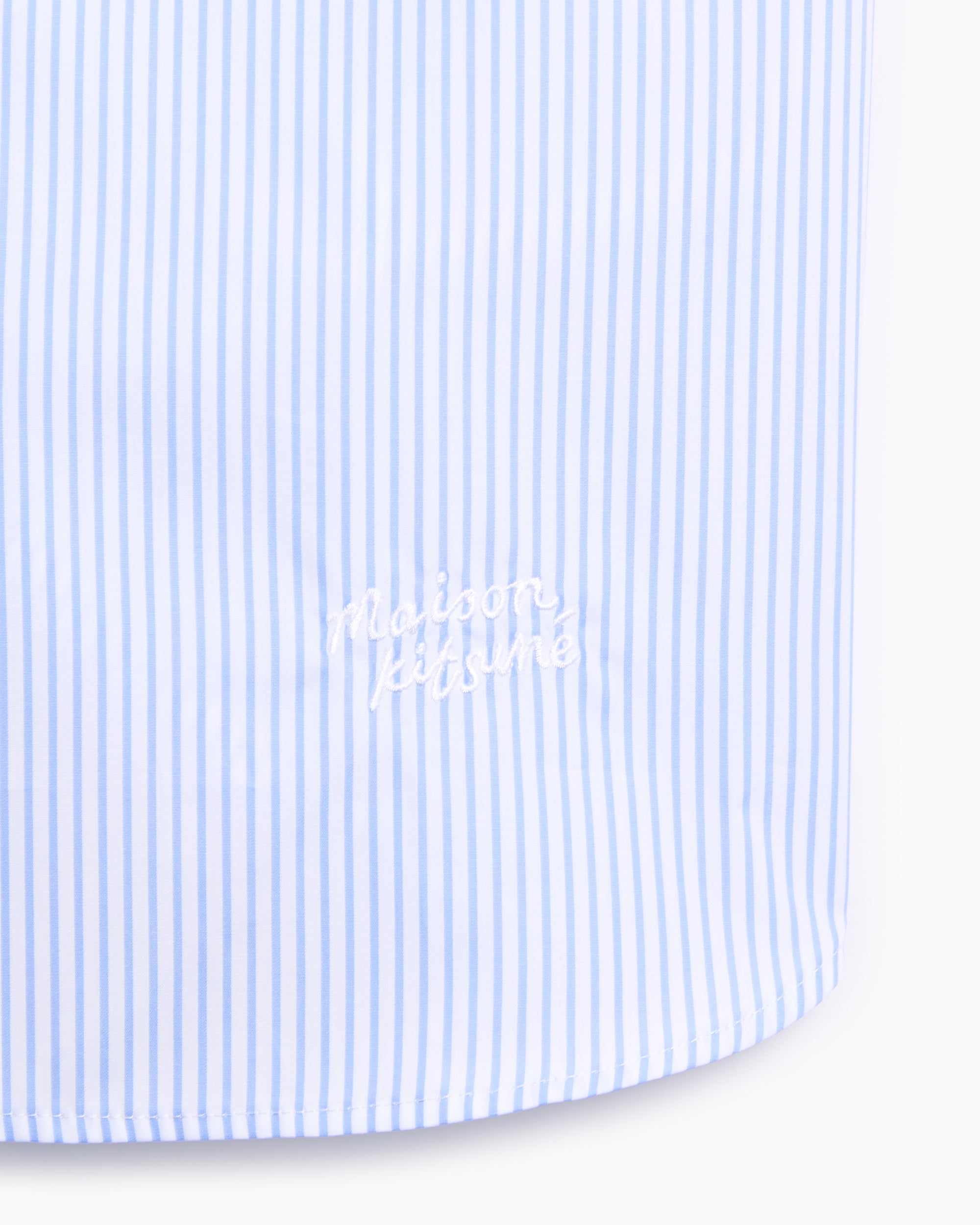 Shirts Maison Kitsuné Handwriting Patchwork Striped Relaxed Men's Shirt - PM00422WC5074-P410