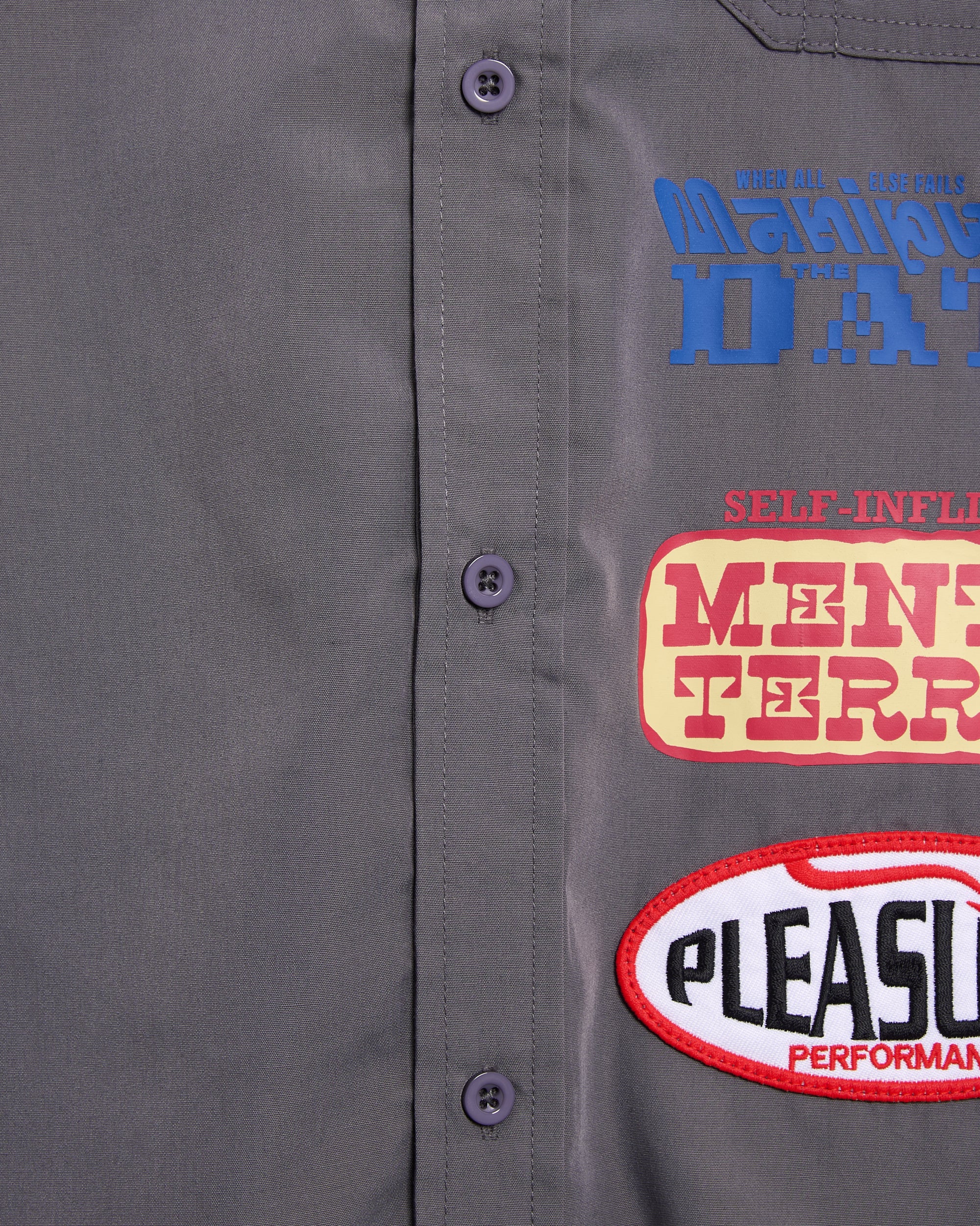 Shirts Pleasures Terror Short-Sleeved Men's Shirt - P25SU005-GREY