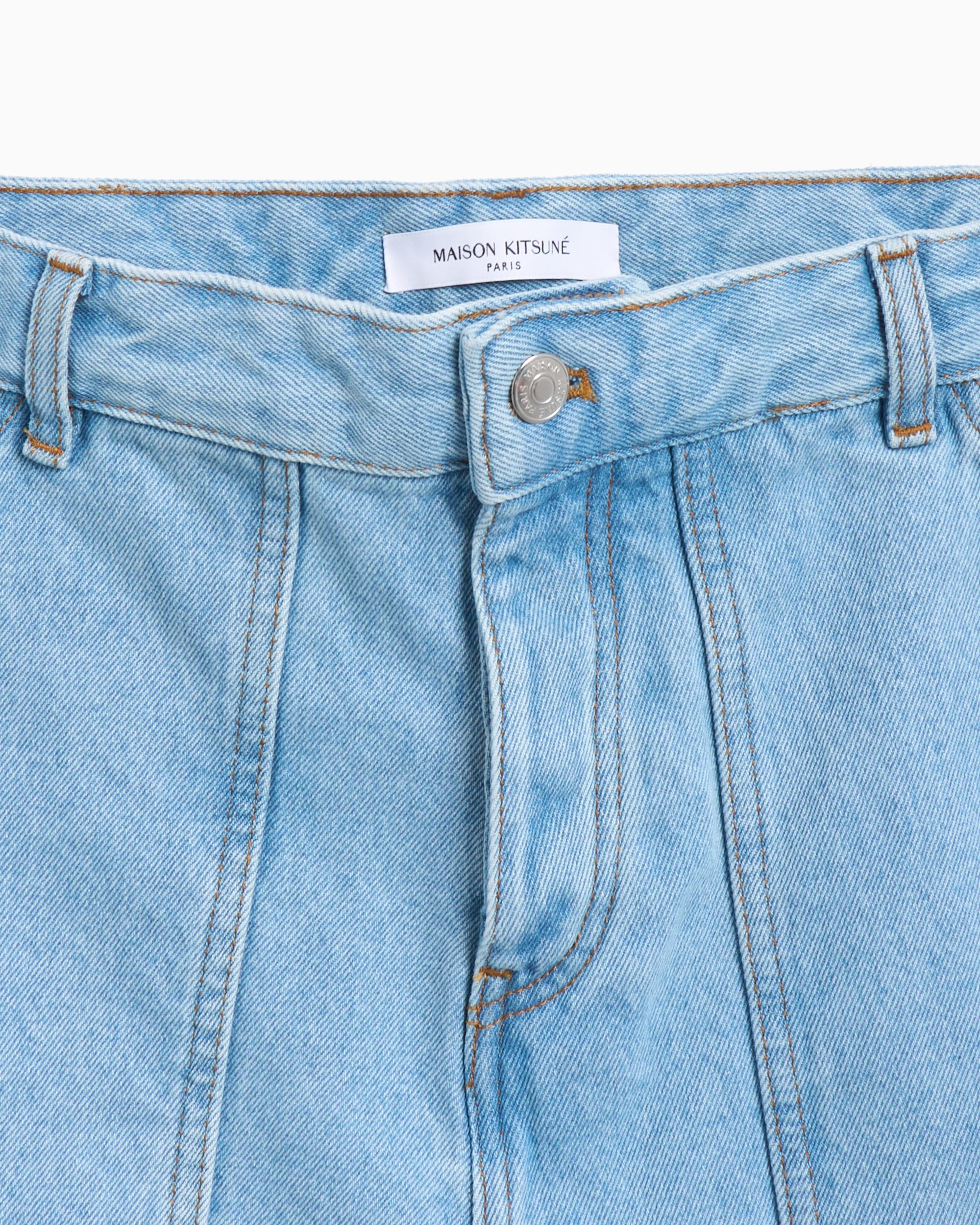 Shorts Maison Kitsuné Maison Kitsuné Workwear Men's Denim Shorts Men's Shorts - OM01403WD4009-0203