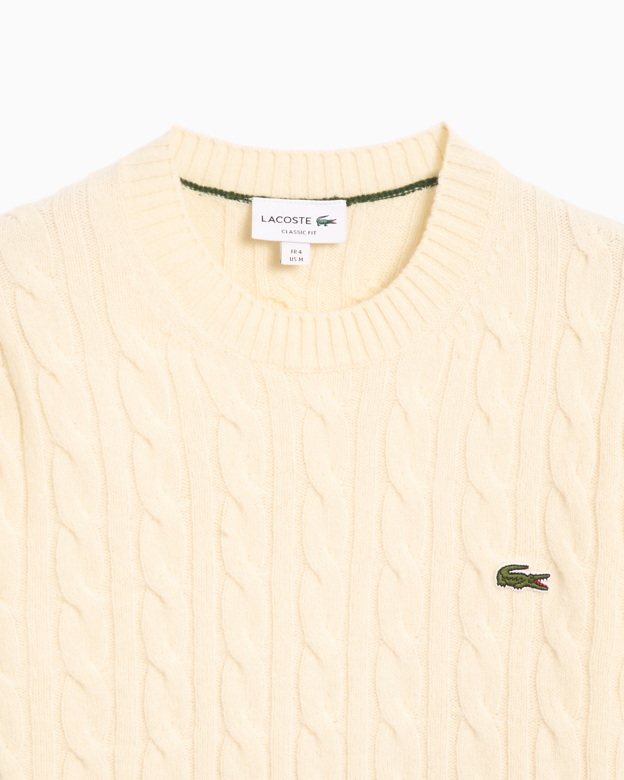 Sweaters Lacoste Cable Knit Carded Wool Crew Neck Men's Sweater - AH2924-00-XFJ