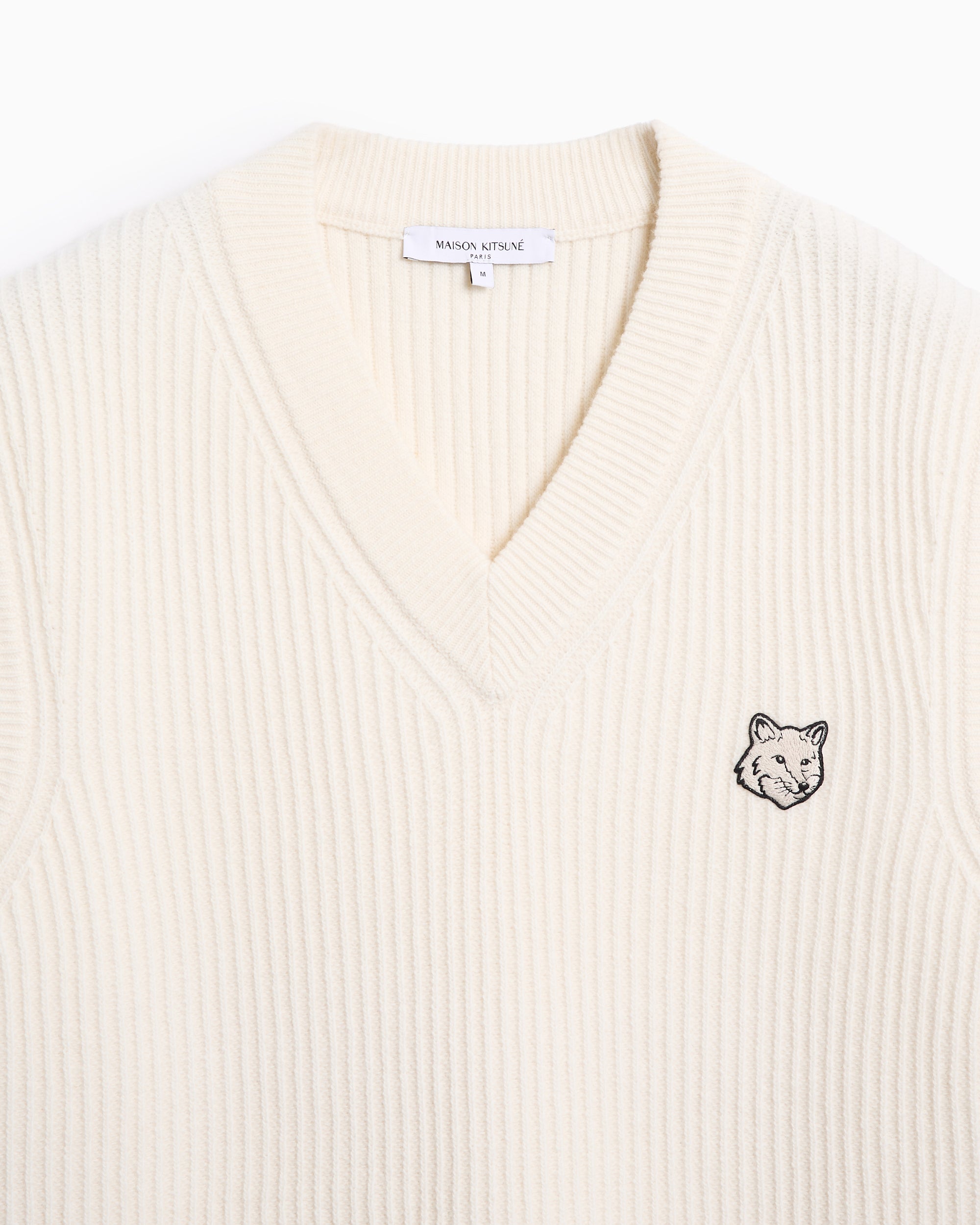 Sweaters Maison Kitsuné Fox Head Logo Ribbed Vest Men's Sweater - PM00810KT1149-P700