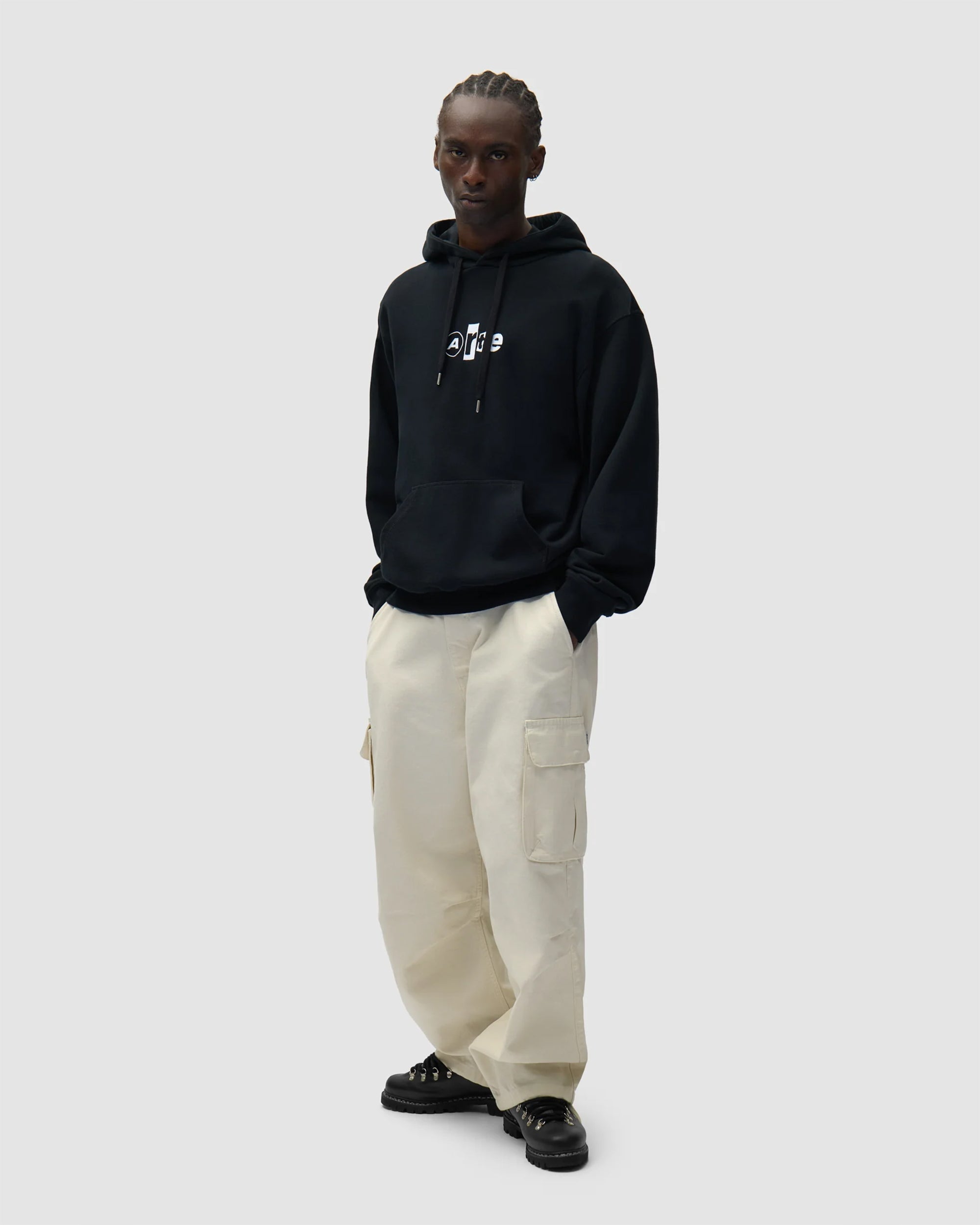 Sweatshirts Arte Antwerp Collage Logo Relaxed Men's Hoodie - SS26-129H-Black