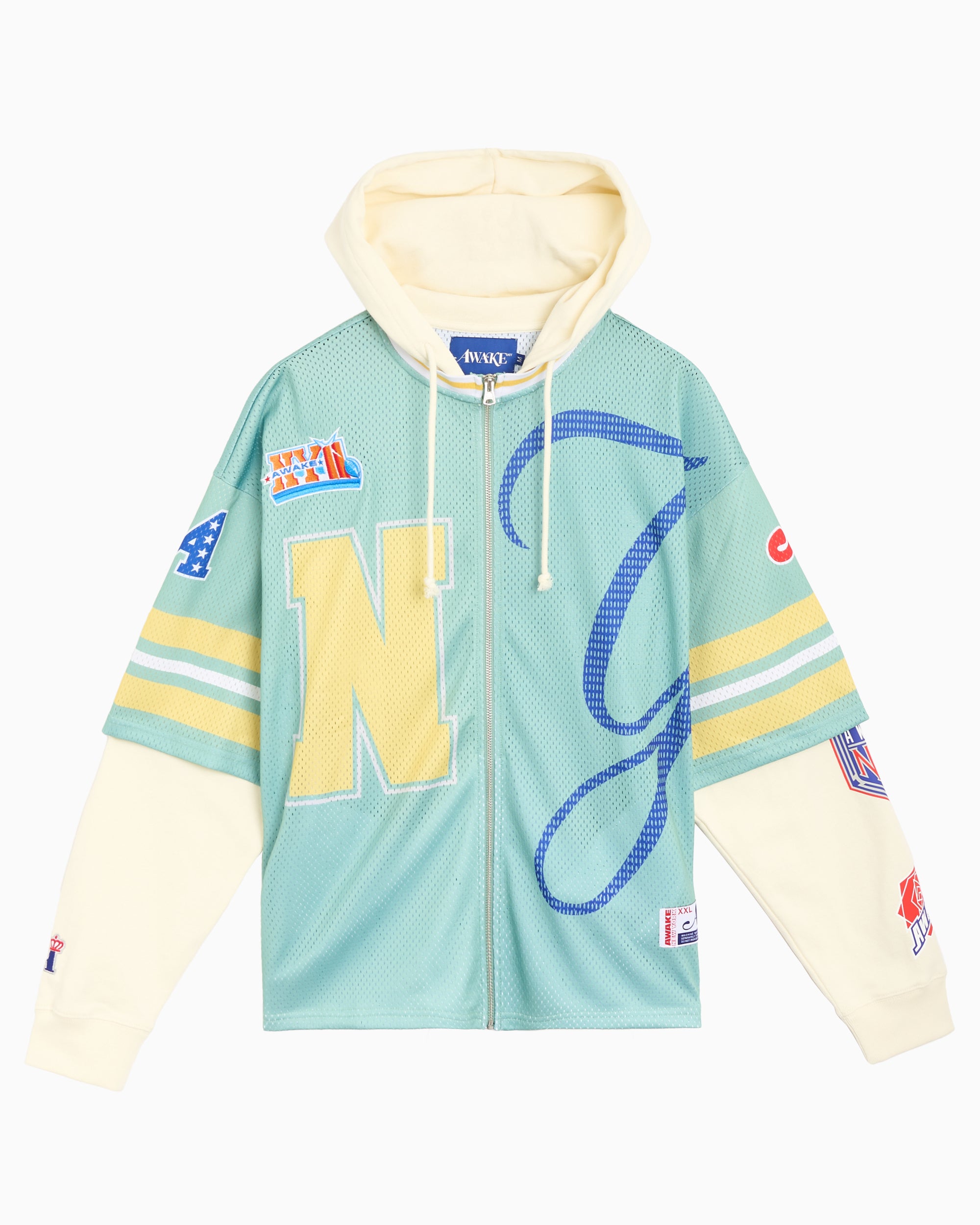 Sweatshirts Awake NY Headcrack Champs Graphic Relaxed Men's Zip-Up Sweatshirt - AWK-SP26-HD005-GRE