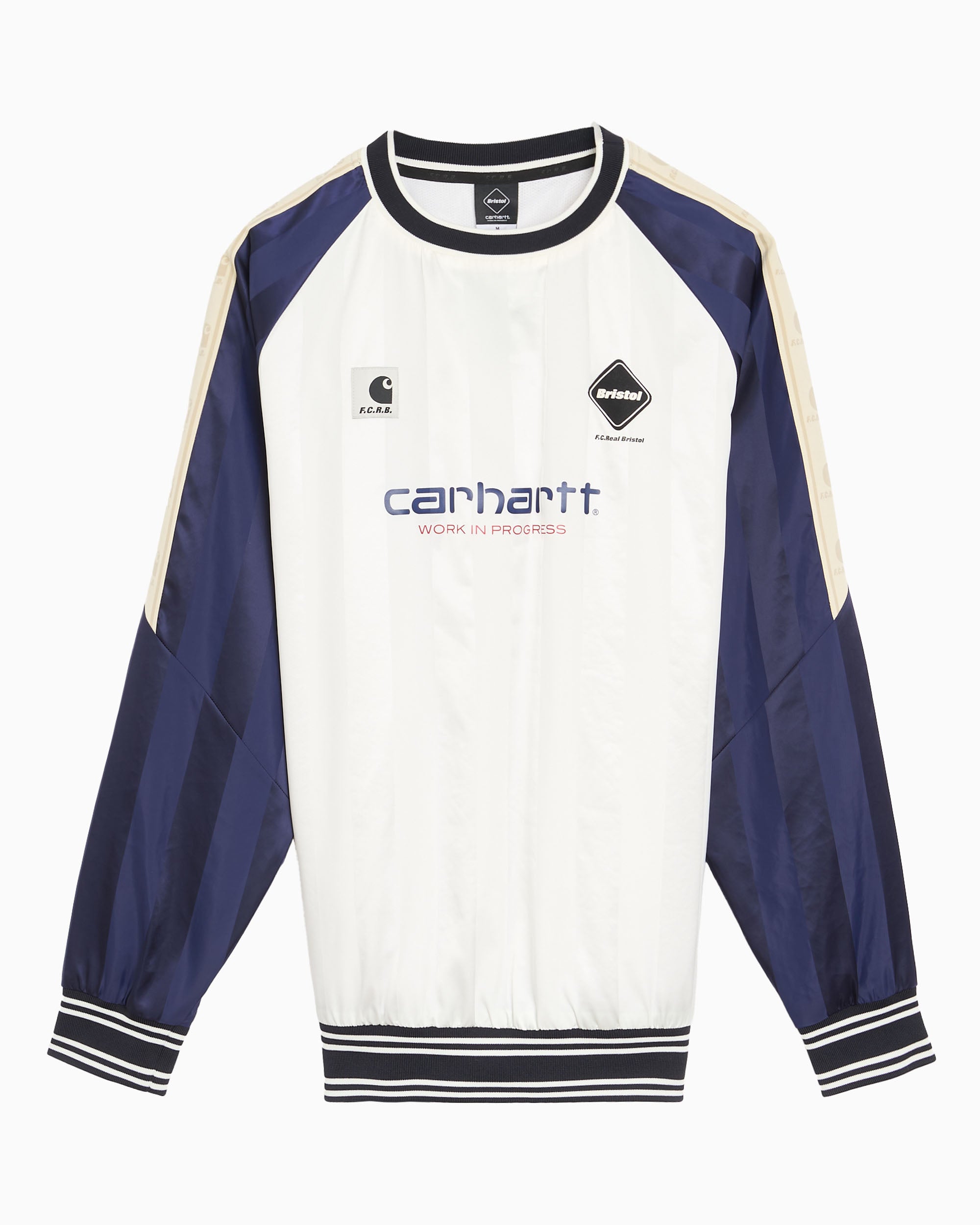 Sweatshirt às riscas Carhartt WIP x F.C. Real Bristol Warm Up Unisexo