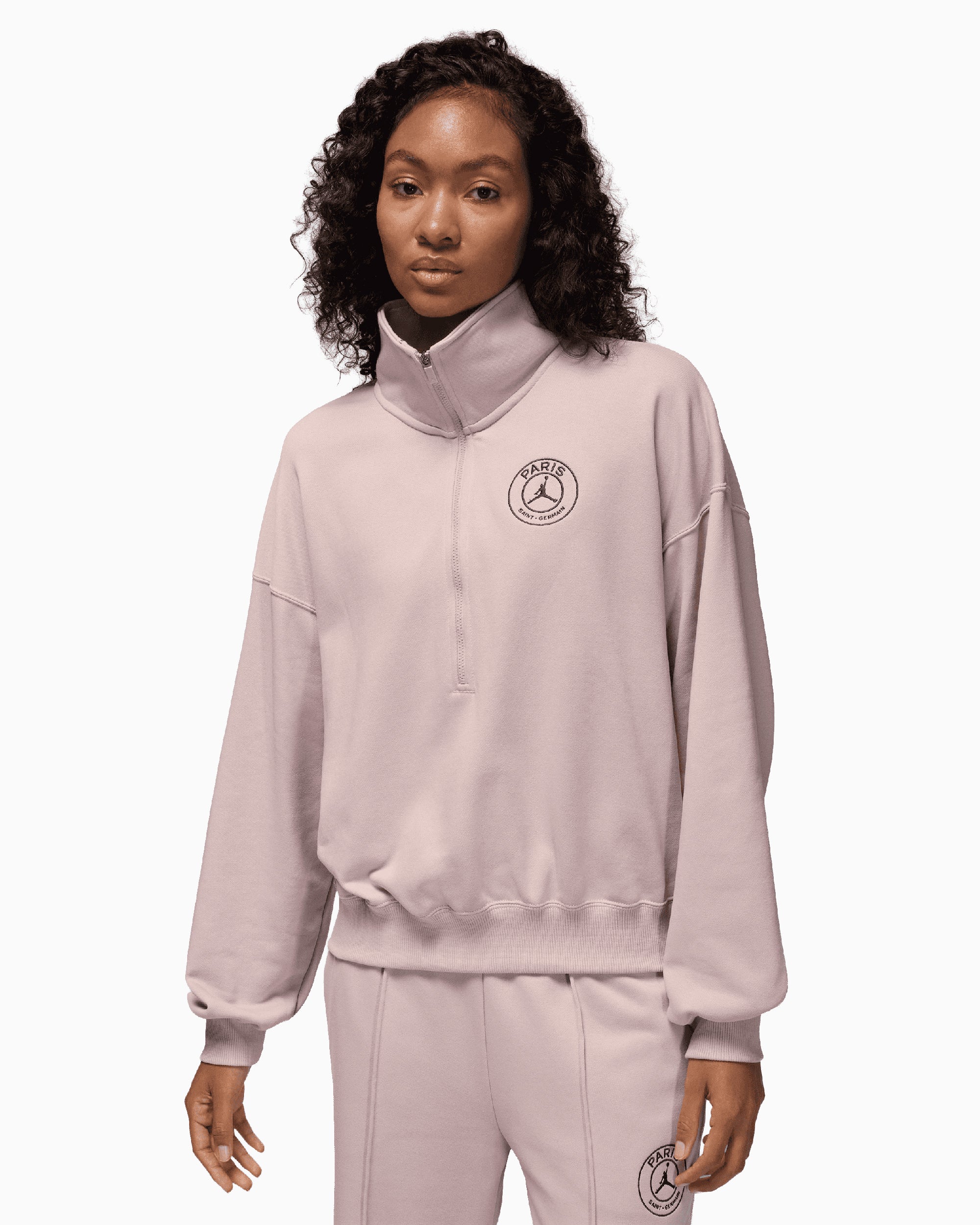 Sweatshirt com zip meia com logótipo Jordan x PSG Fleece para mulher