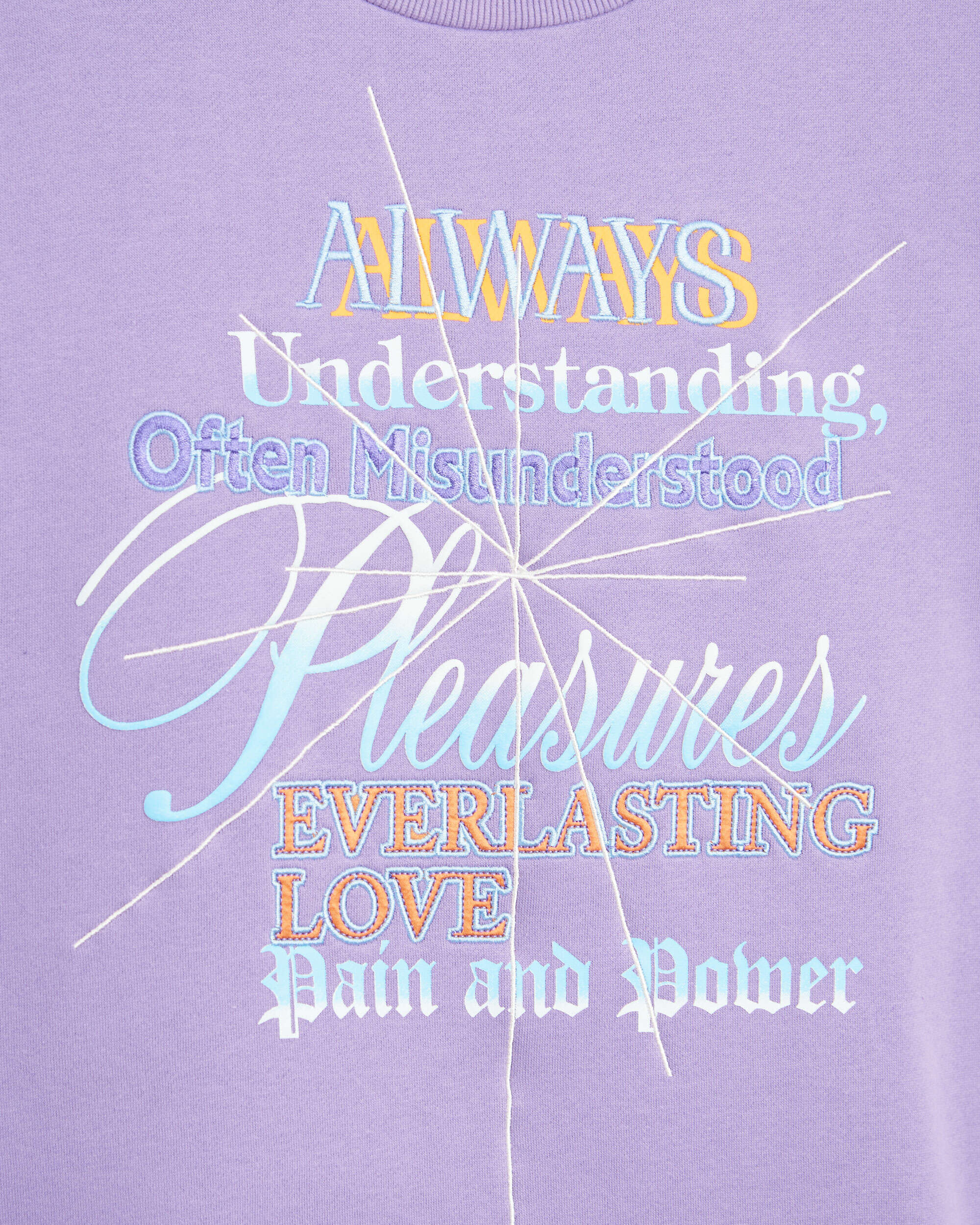 Sweatshirts Pleasures Faith Men's Sweatshirt Men's Sweatshirt - P21W027-PURPLE