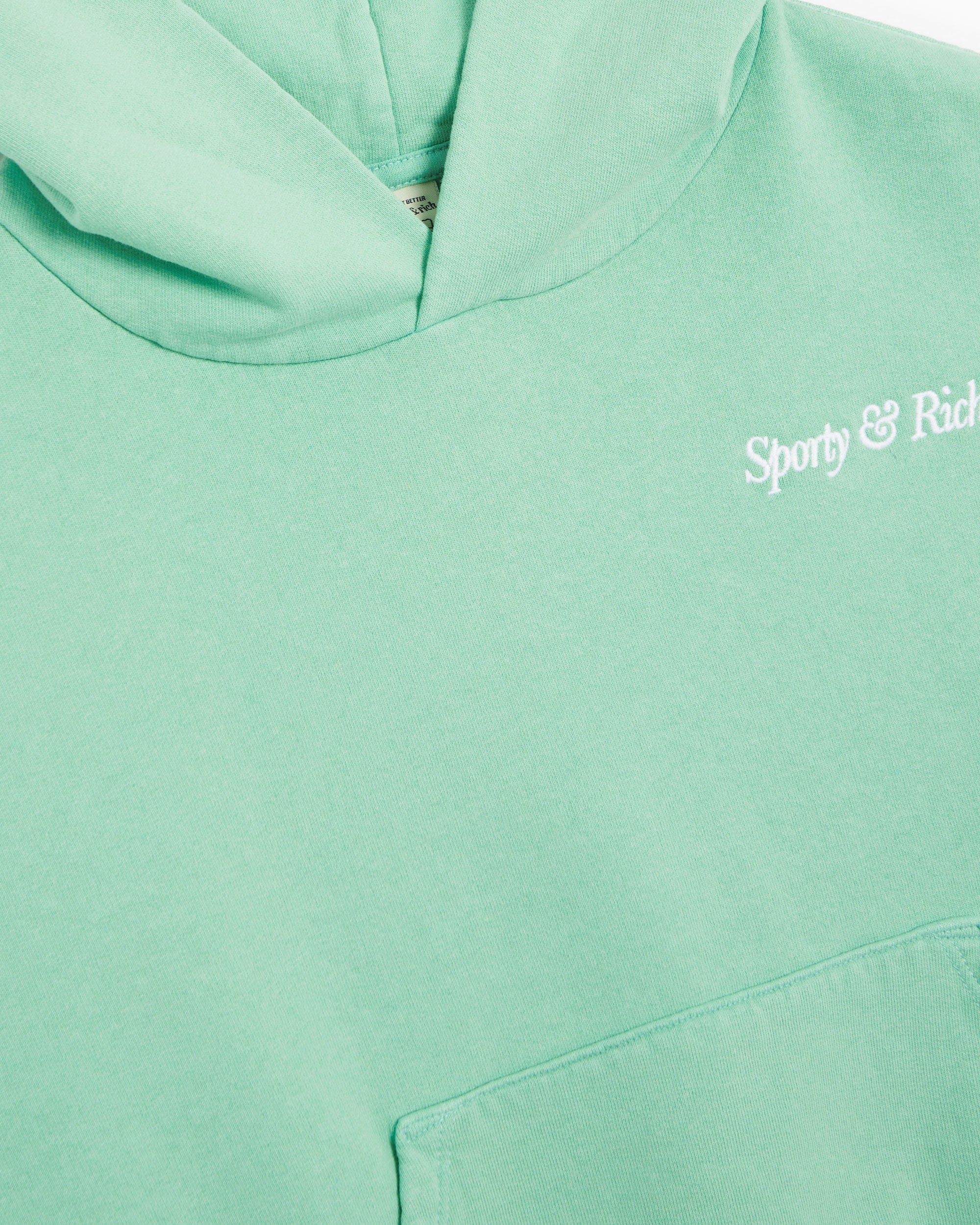 Sweatshirts Sporty & Rich Embroidered Italic Logo Women's Cropped Hoodie Women's Hoodie - HC861JD
