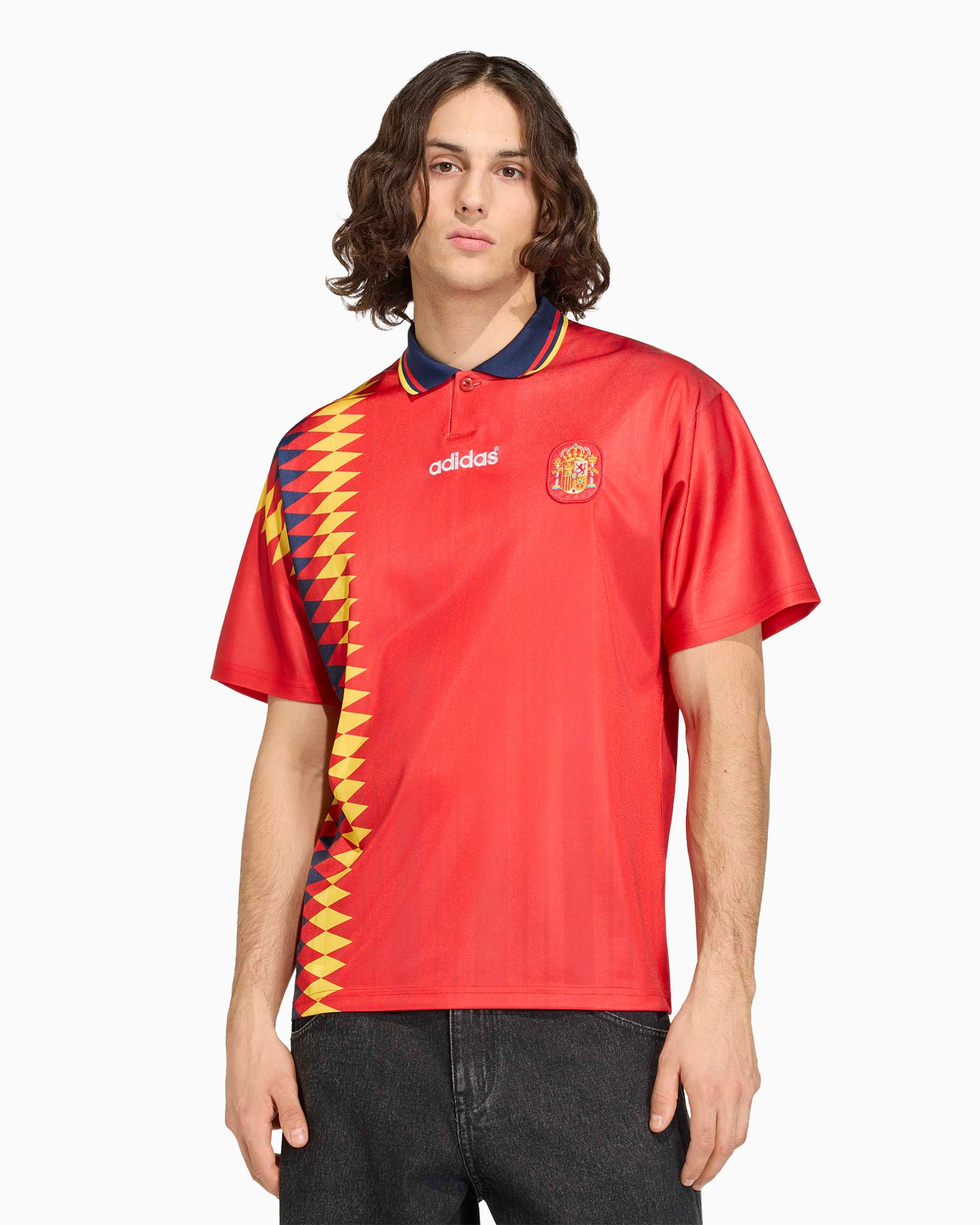 ウェア Spain 1992 93 94 Jersey T-Shirt Relaxed 1ª equipação adidas Originals Spain 1994 Footba