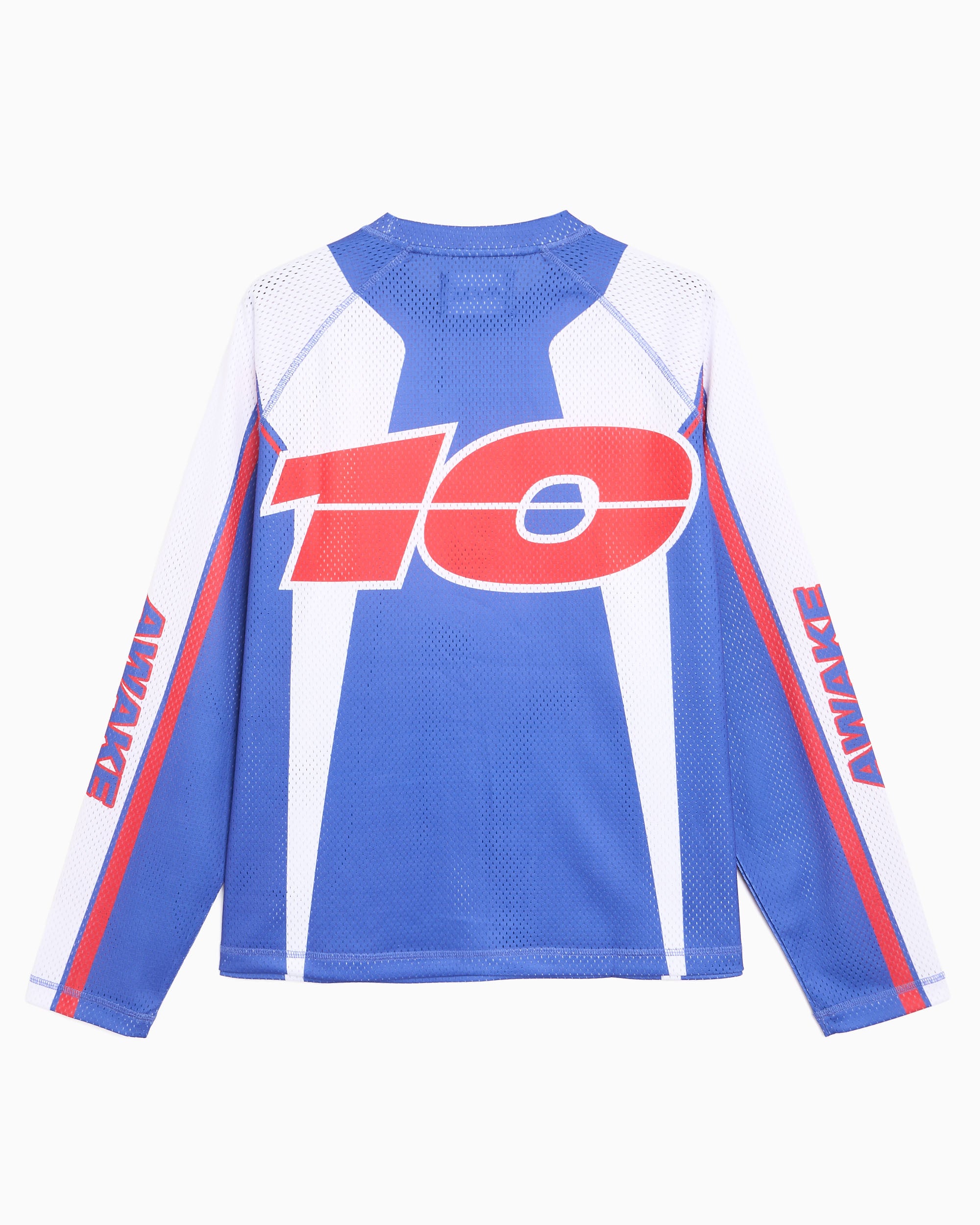 T-Shirts Awake NY Mesh Racer Graphic Long-Sleeved Relaxed Men's Jersey T-Shirt - AWK-SP26-TP006-BLU