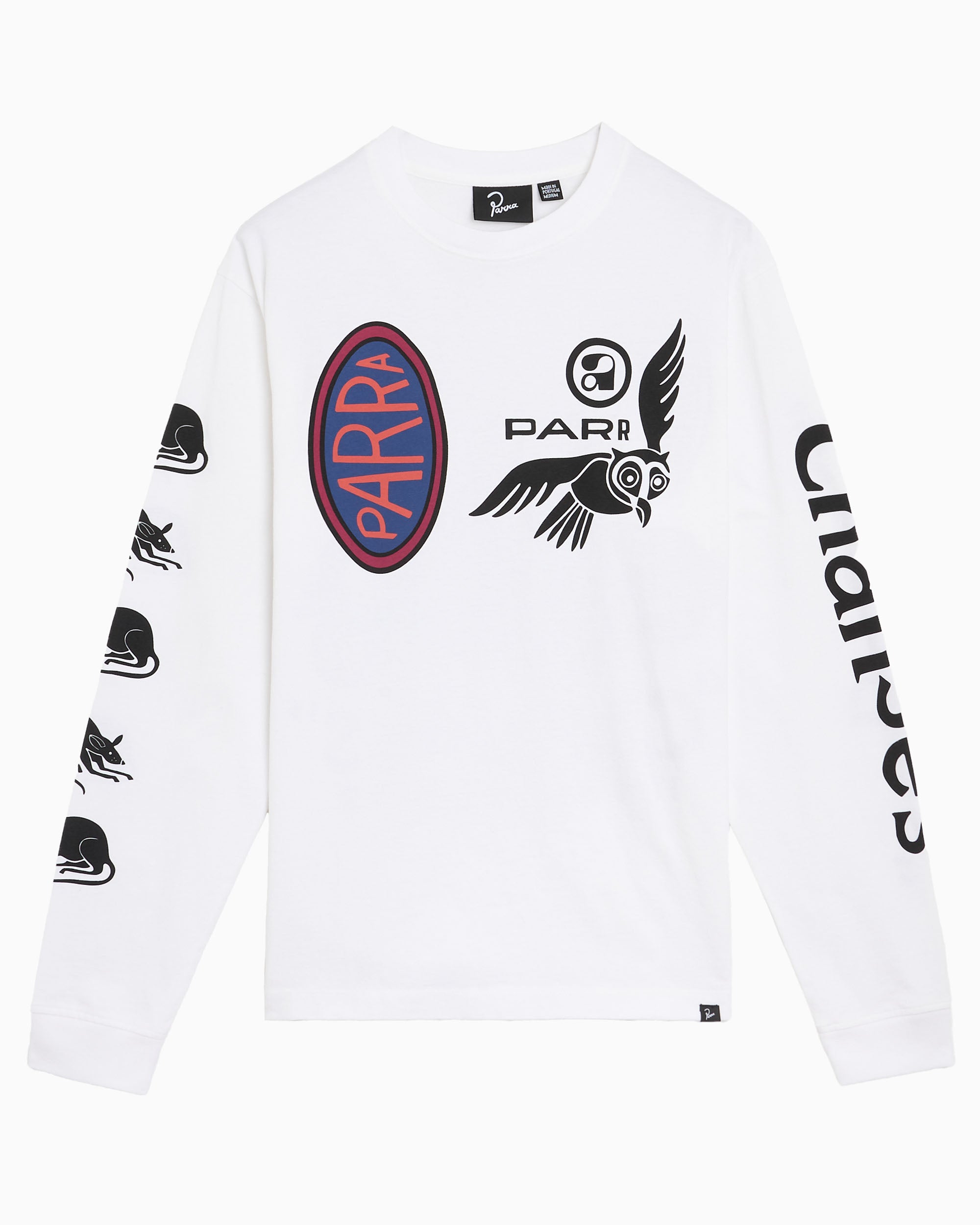 T-Shirts by Parra Team Changes Graphic Long-Sleeved Boxy Men's T-Shirt - 55150-WHITE
