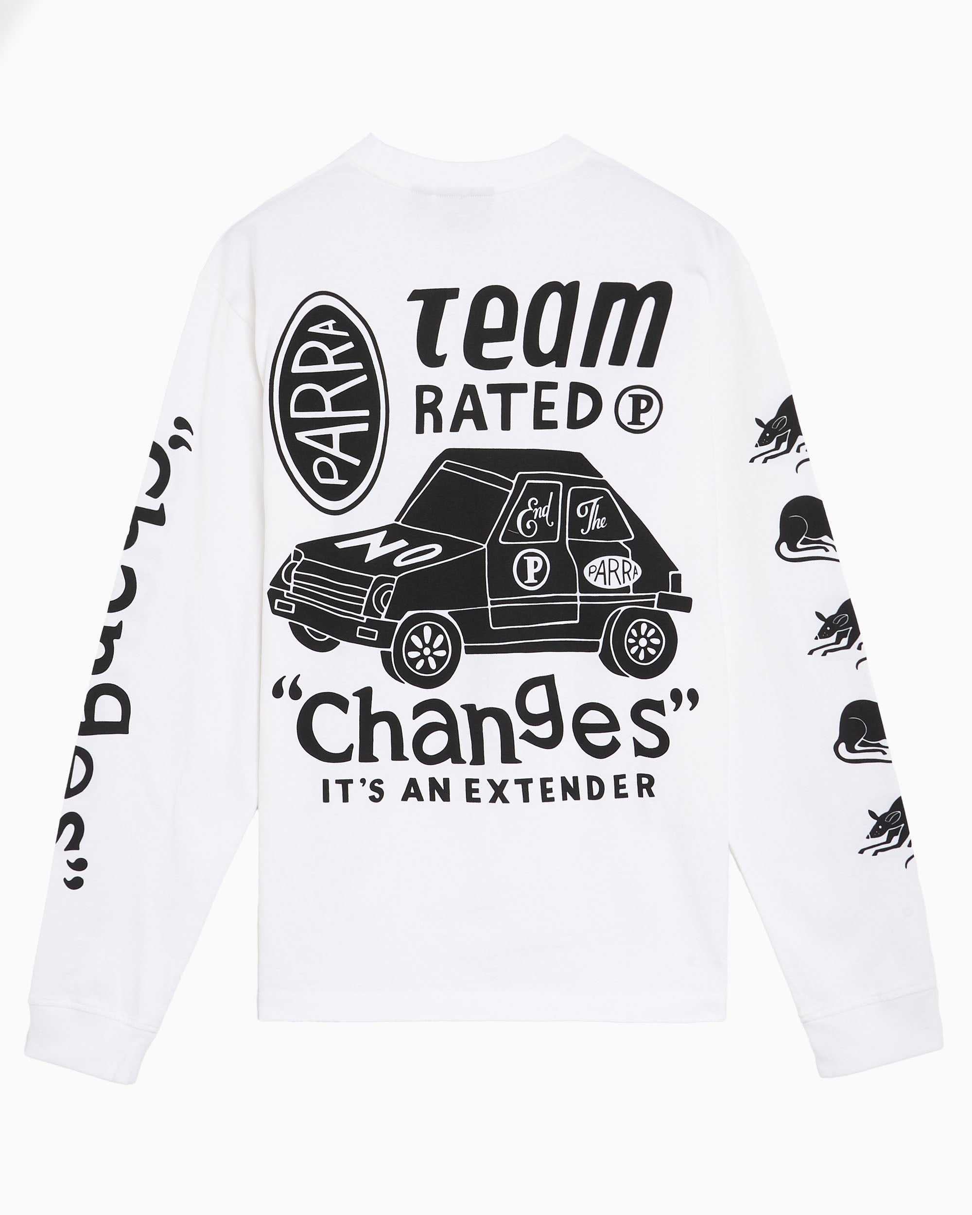 T-Shirts by Parra Team Changes Graphic Long-Sleeved Boxy Men's T-Shirt - 55150-WHITE