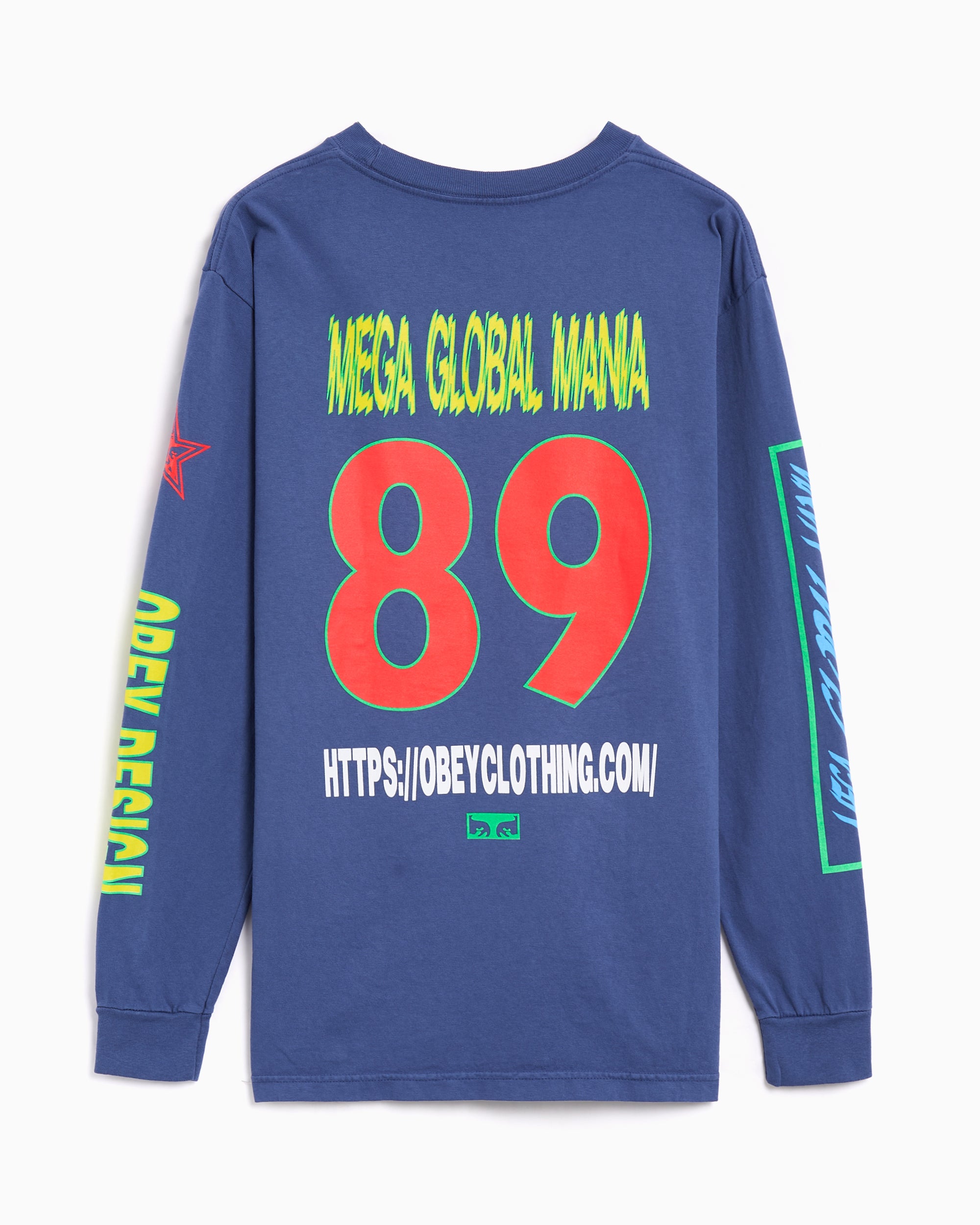 T-Shirts OBEY Clothing Mega Global Mania Graphic Long-Sleeved Men's T-Shirt - 168004211-DDEN