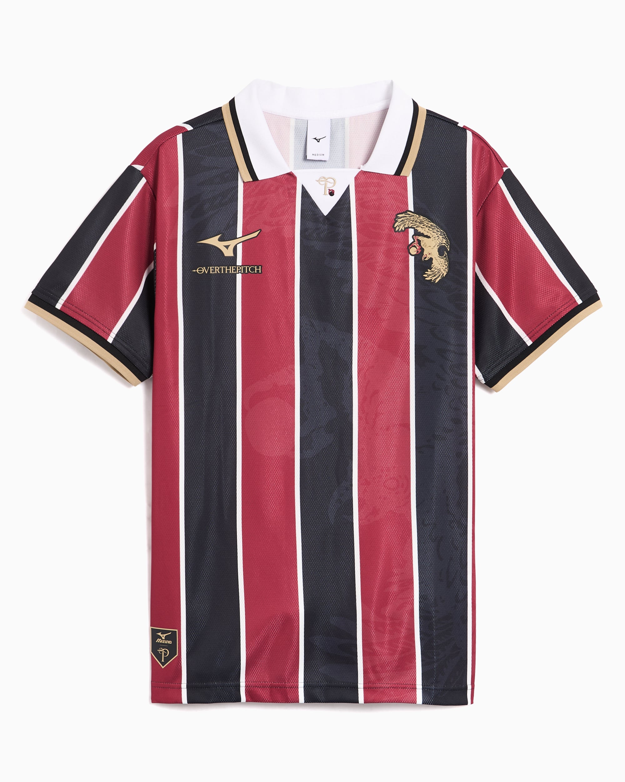 T-Shirts OVER THE PITCH x Mizuno Football Striped Men's Jersey T-Shirt - 32TPAI0166