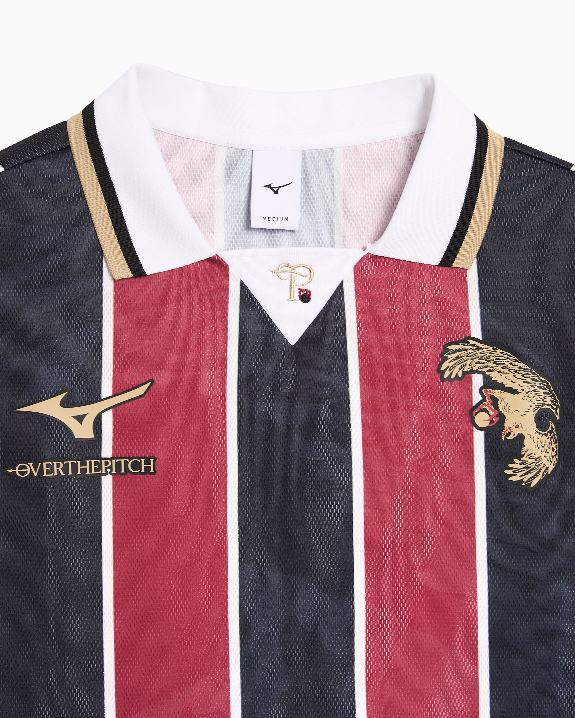 T-Shirts OVER THE PITCH x Mizuno Football Striped Men's Jersey T-Shirt - 32TPAI0166