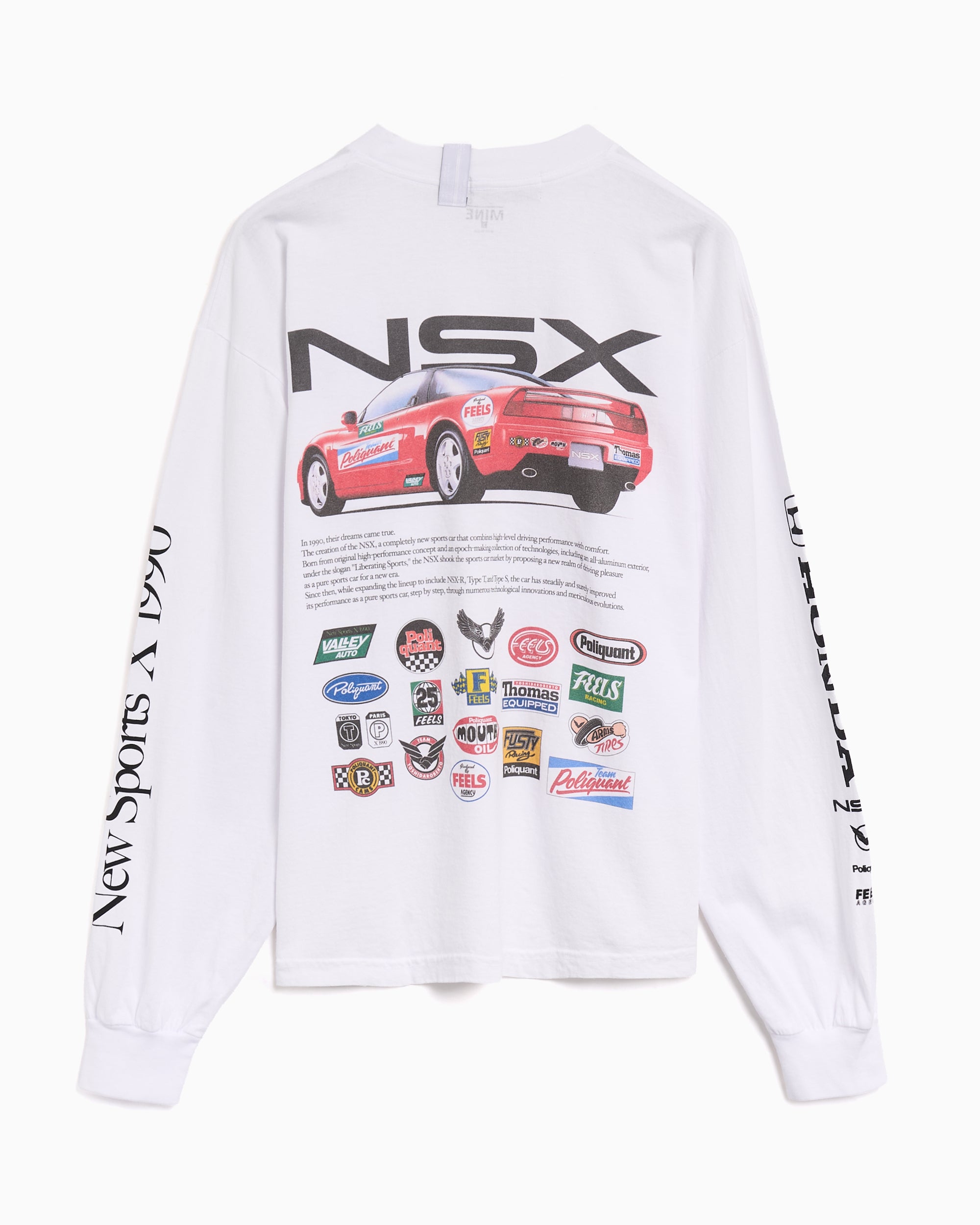 T-Shirts Poliquant The New Sports X 1990 Limited Edition Graphic Long-Sleeved Relaxed Men's T-Shirt - 2502025-WHITE